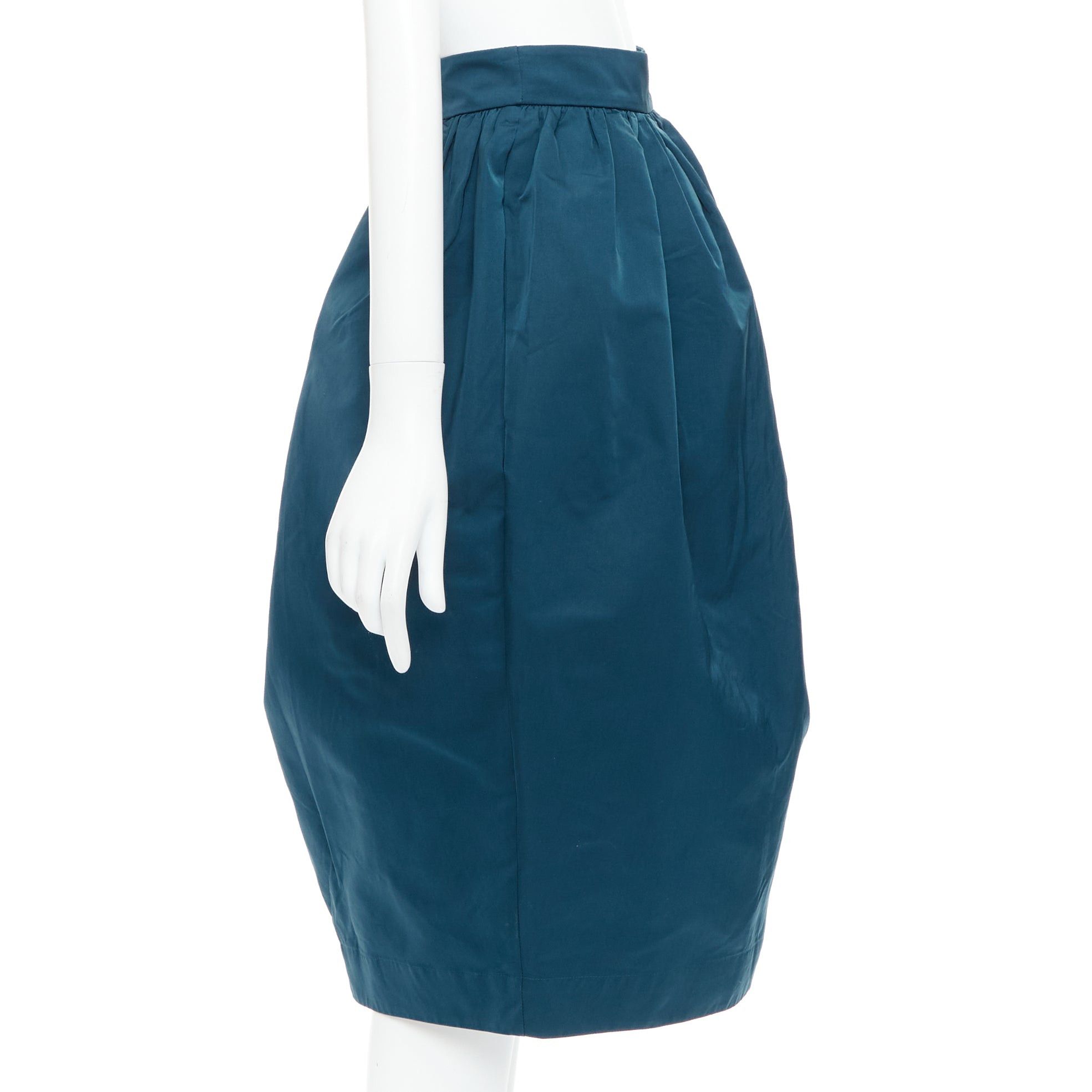 Rochas ROCHAS teal blue high waist full bubble midi cocktail skirt IT38 XS Size 26" / US 2 / IT 38 - 4 Thumbnail