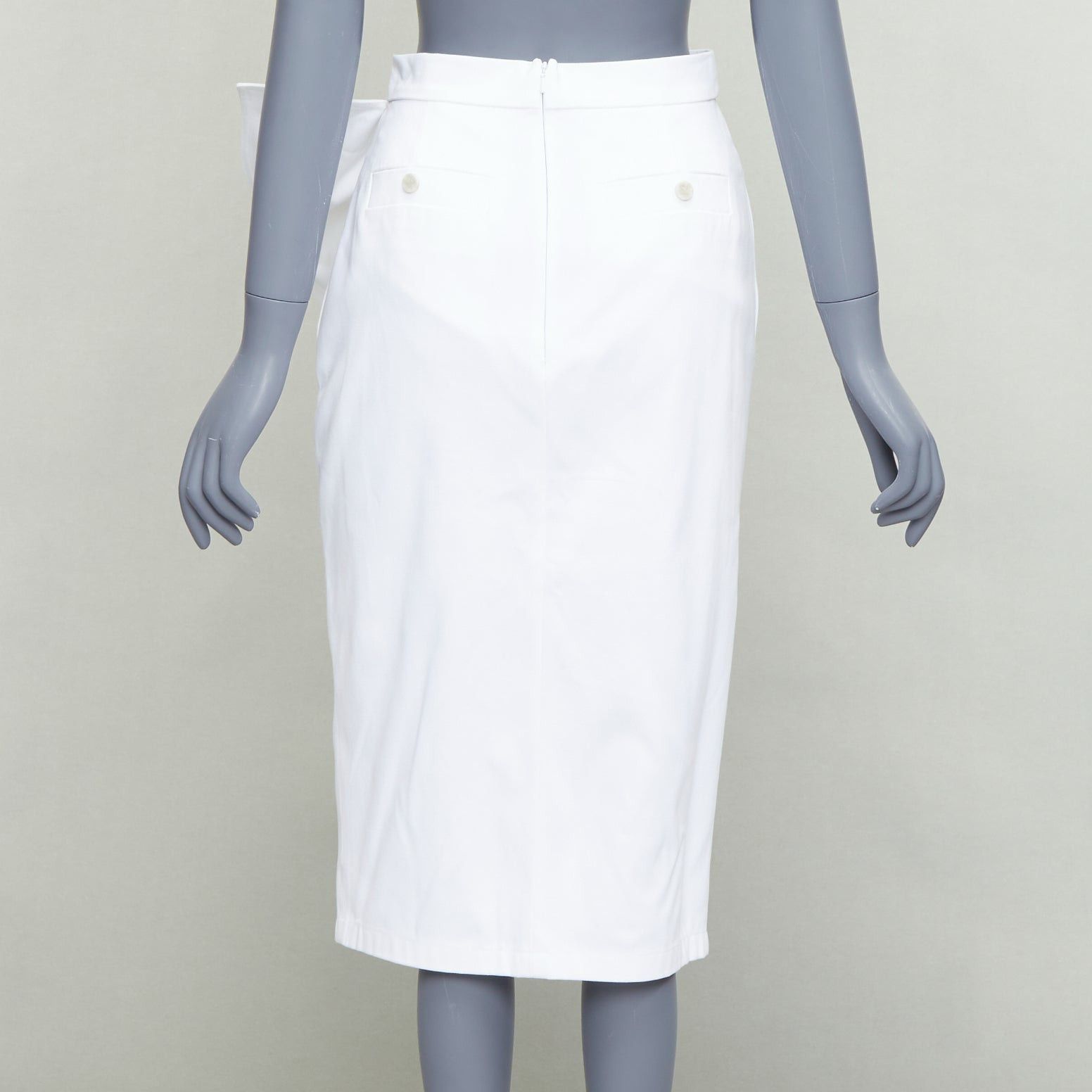 Max Mara MAX MARA SFILATA white cotton asymmetric ruffles button skirt IT36 XXS Size 25" / US 0 / IT 36 - 5 Thumbnail