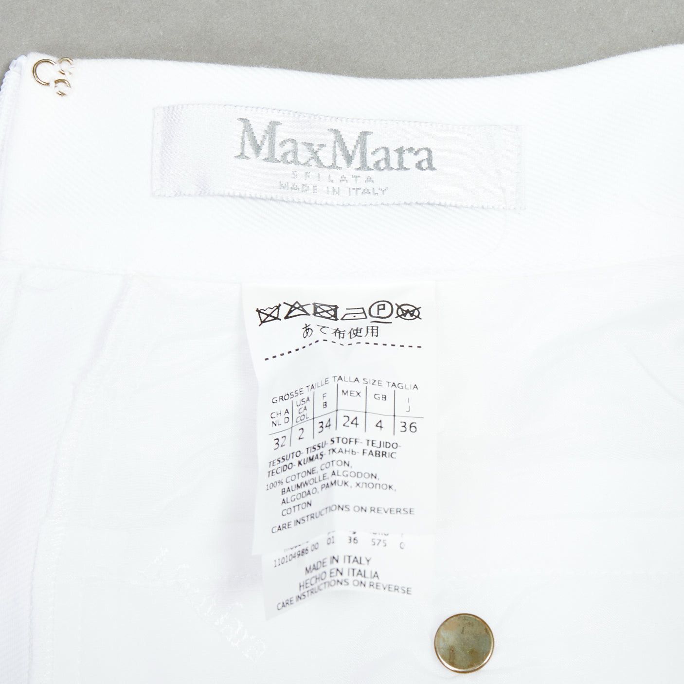 Max Mara MAX MARA SFILATA white cotton asymmetric ruffles button skirt IT36 XXS Size 25" / US 0 / IT 36 - 8 Thumbnail