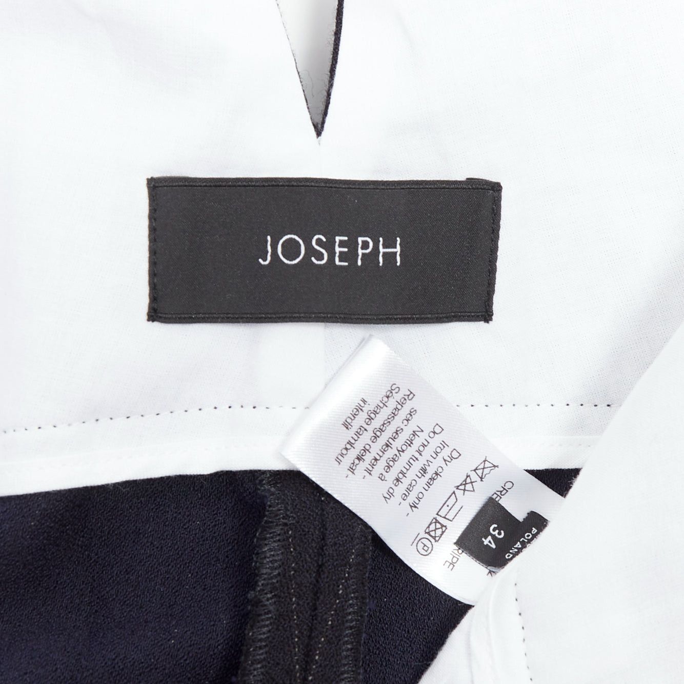 Joseph JOSEPH Yoyo navy wool blend crepe pinstripe high waisted pants FR34 XS Size 26" / US 2 / IT 38 - 8 Thumbnail