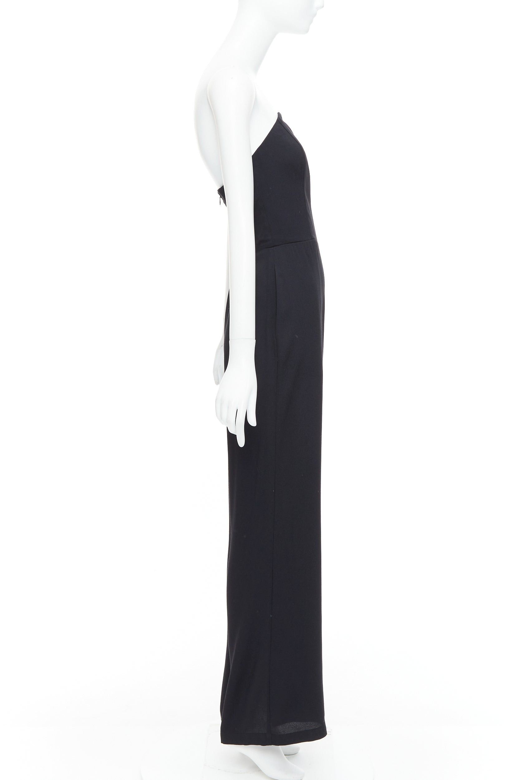 Reformation REFORMATION Lela black viscose blend strapless wide leg jumpsuit US2 S Size 27" / US 4 / IT 40 - 4 Thumbnail