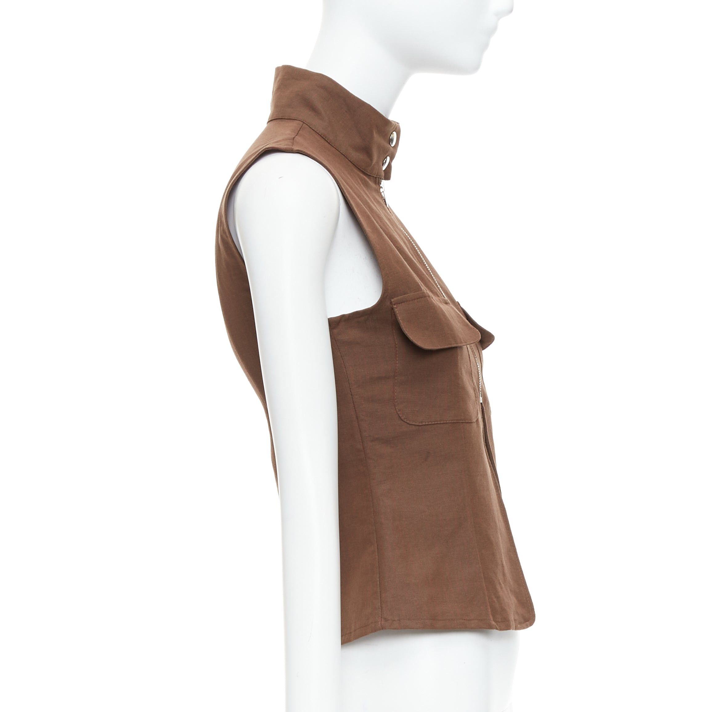 Paloma Wool PALOMA WOOL brown linen organic cotton pocketed sleeveless top XS Size S / US 4 / IT 40 - 5 Thumbnail
