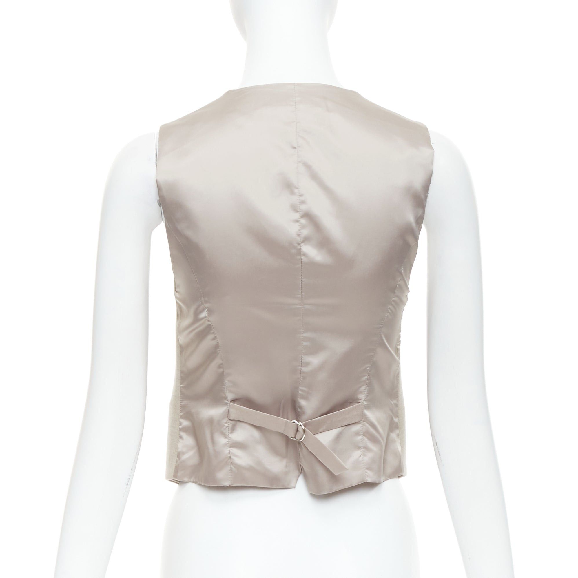 Frankie Shop FRANKIE SHOP Gelso khaki tencel buttons waistcoat vest top XS Size ONE SIZE - 2 Thumbnail