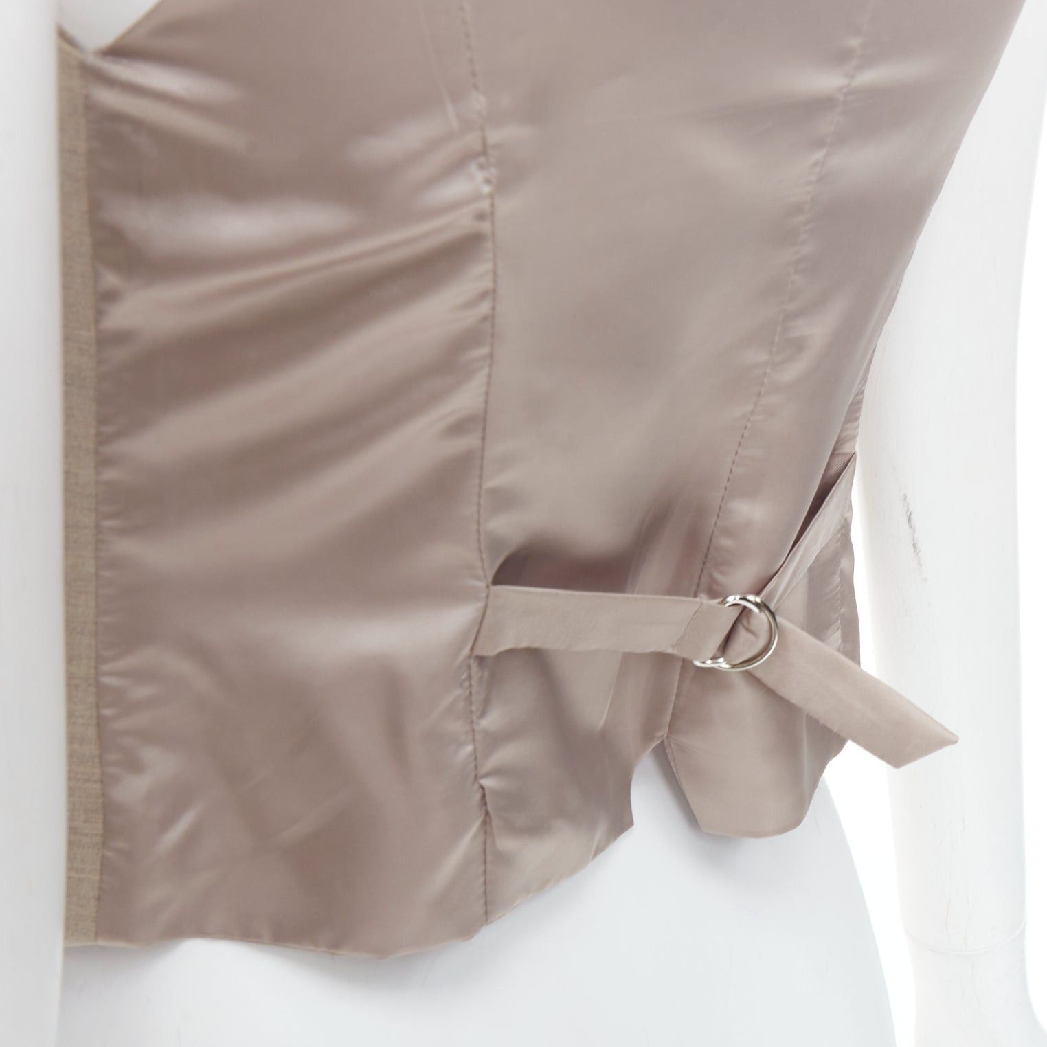 Frankie Shop FRANKIE SHOP Gelso khaki tencel buttons waistcoat vest top XS Size ONE SIZE - 8 Thumbnail