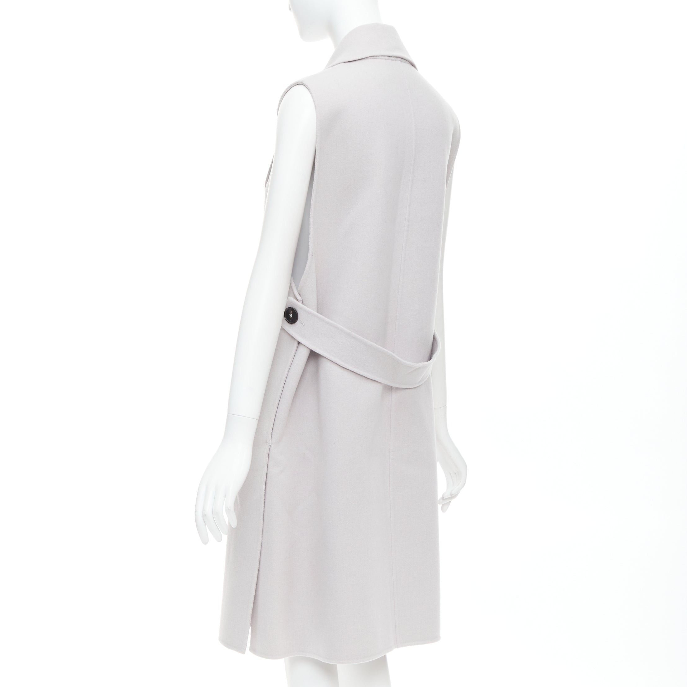 Jil Sander JIL SANDER light grey wool blend double breasted vest coat FR34 XS Size XS / US 0-2 / IT 36-38 - 7 Thumbnail