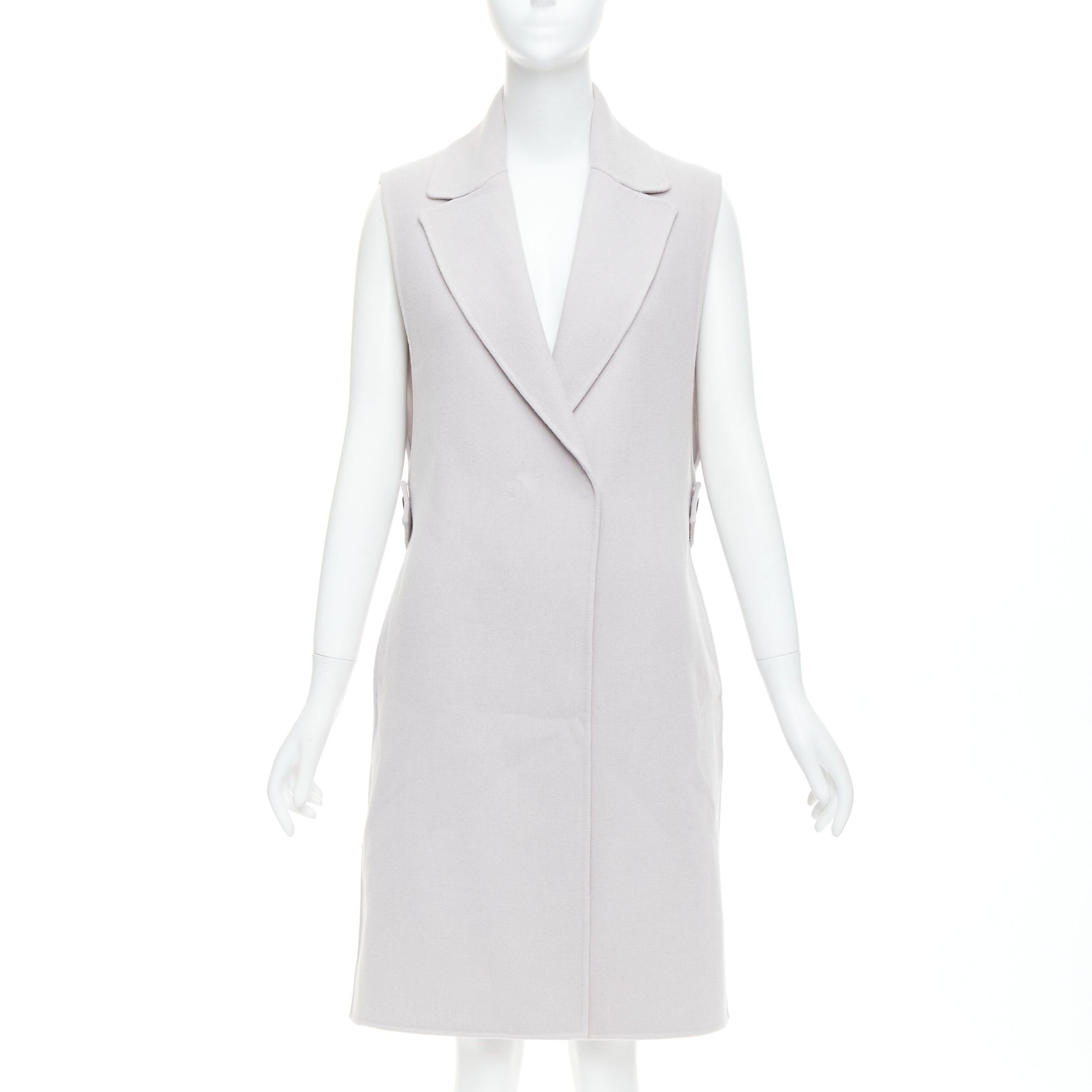 Jil Sander JIL SANDER light grey wool blend double breasted vest coat FR34 XS Size XS / US 0-2 / IT 36-38 - 3 Thumbnail