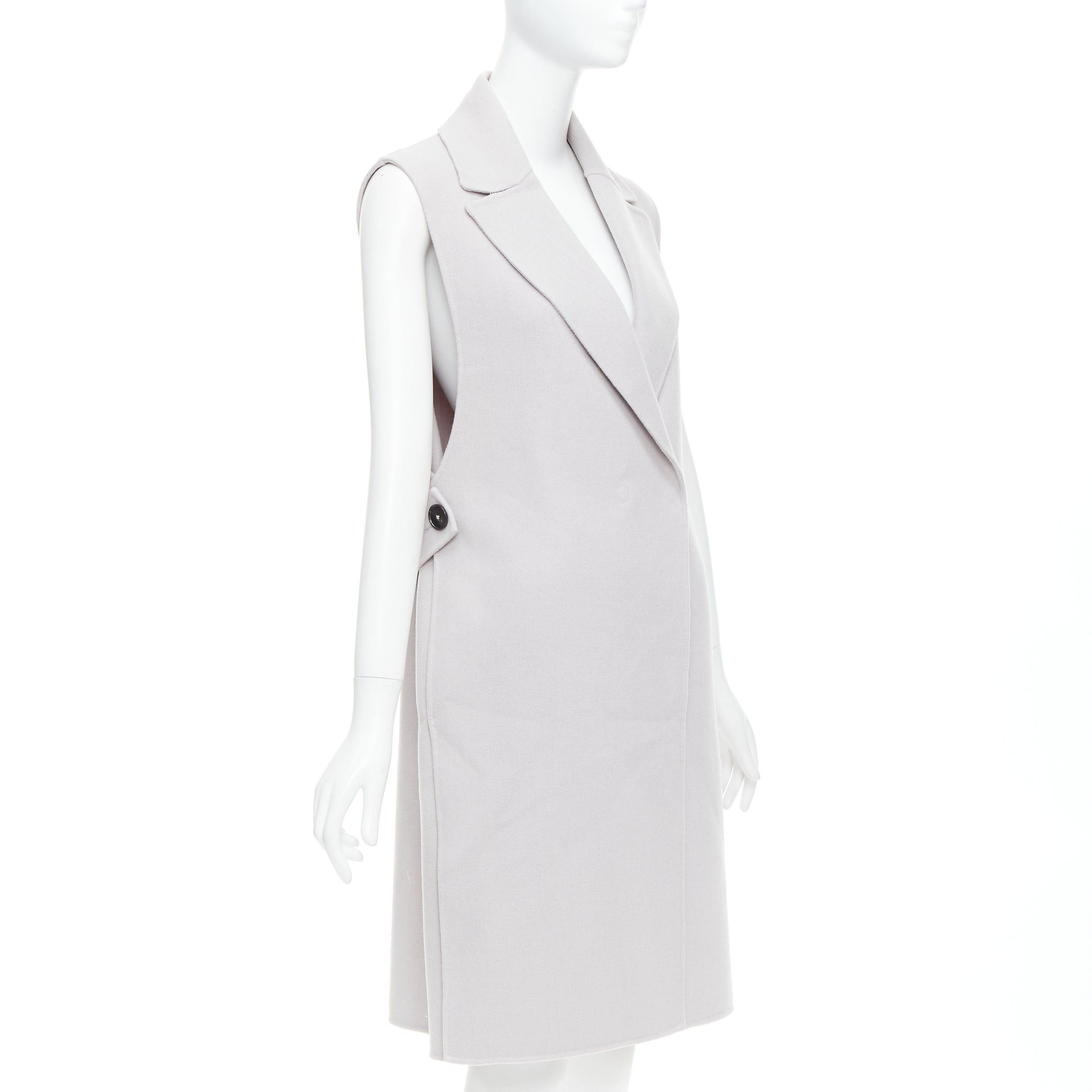 Jil Sander JIL SANDER light grey wool blend double breasted vest coat FR34 XS Size XS / US 0-2 / IT 36-38 - 4 Thumbnail