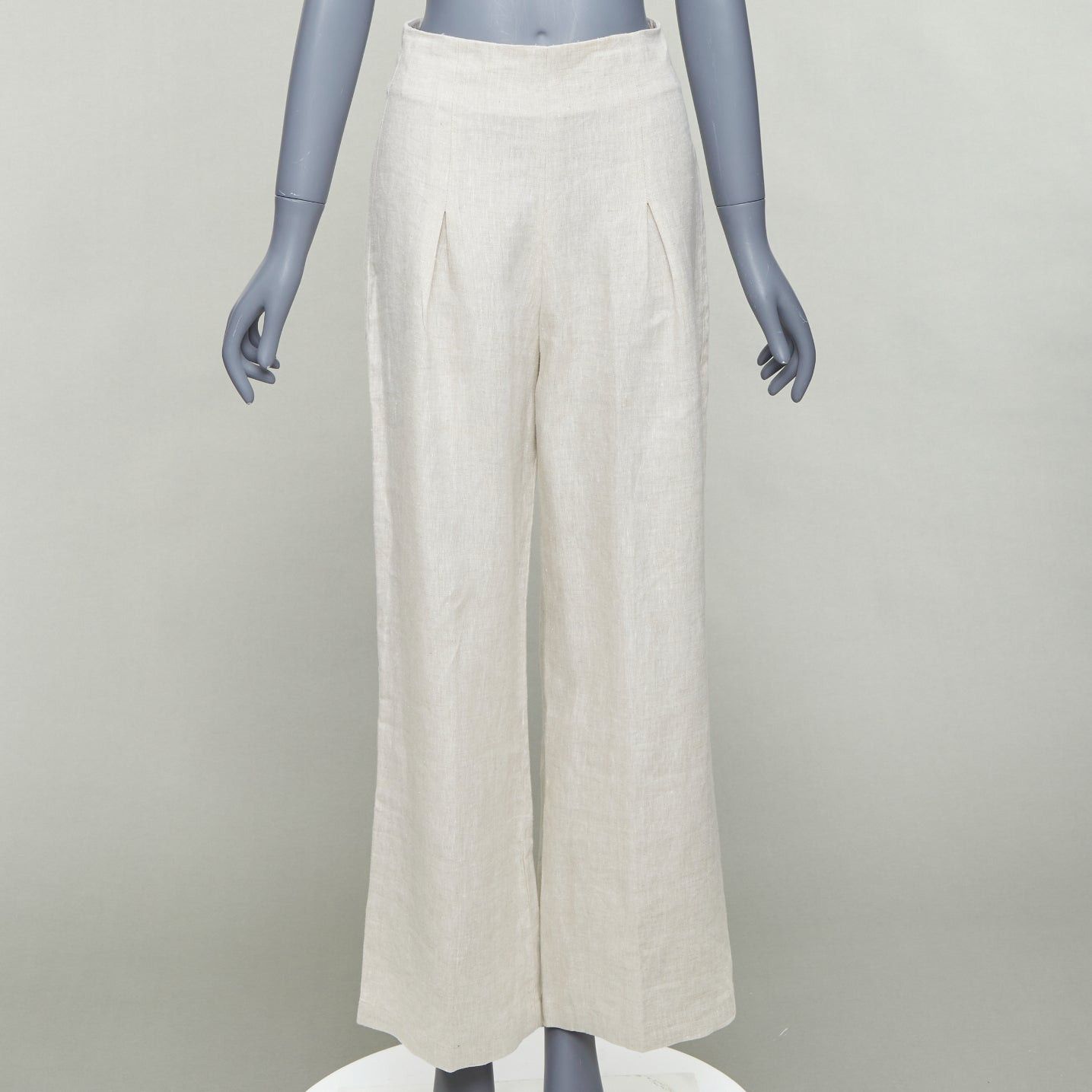 Reformation REFORMATION beige 100% linen camisole crop top wide pants set US2 S Size 26" / US 2 / IT 38 - 7 Thumbnail