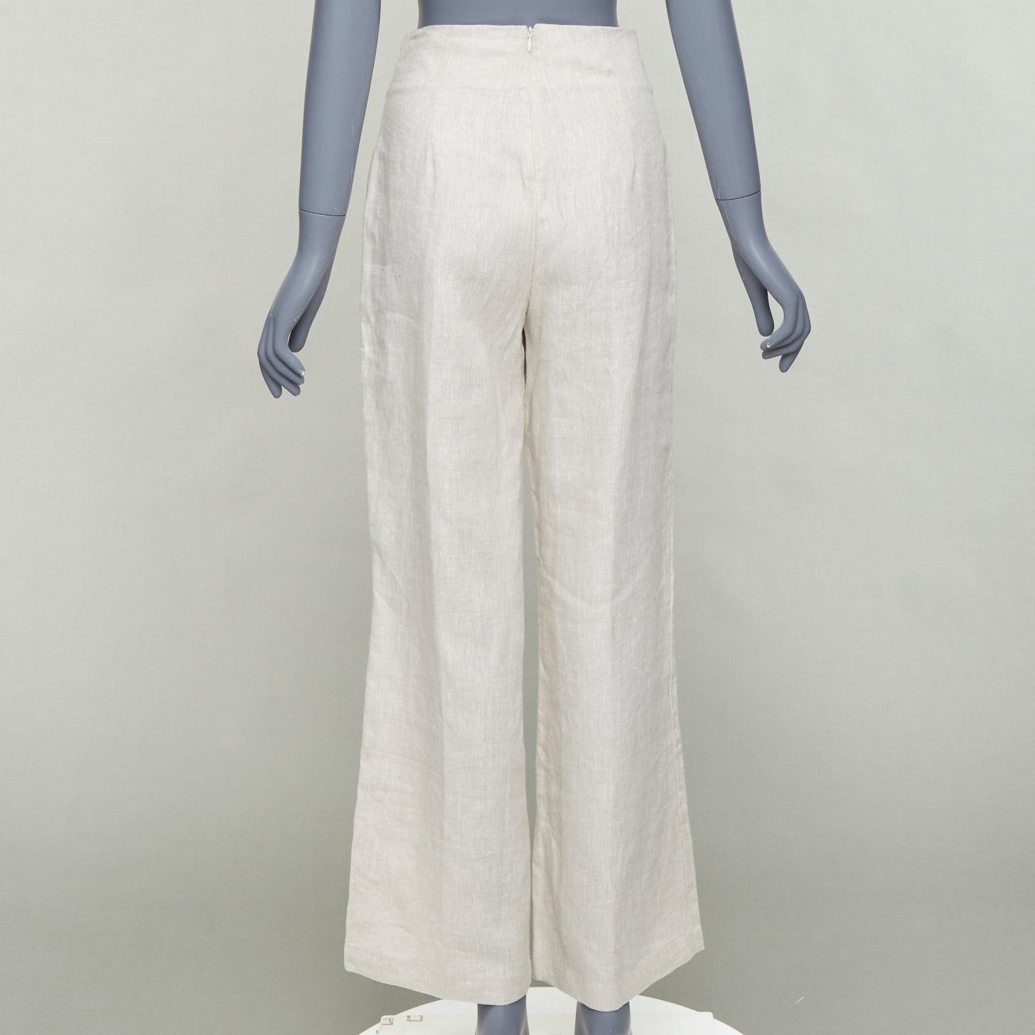 Reformation REFORMATION beige 100% linen camisole crop top wide pants set US2 S Size 26" / US 2 / IT 38 - 8 Thumbnail