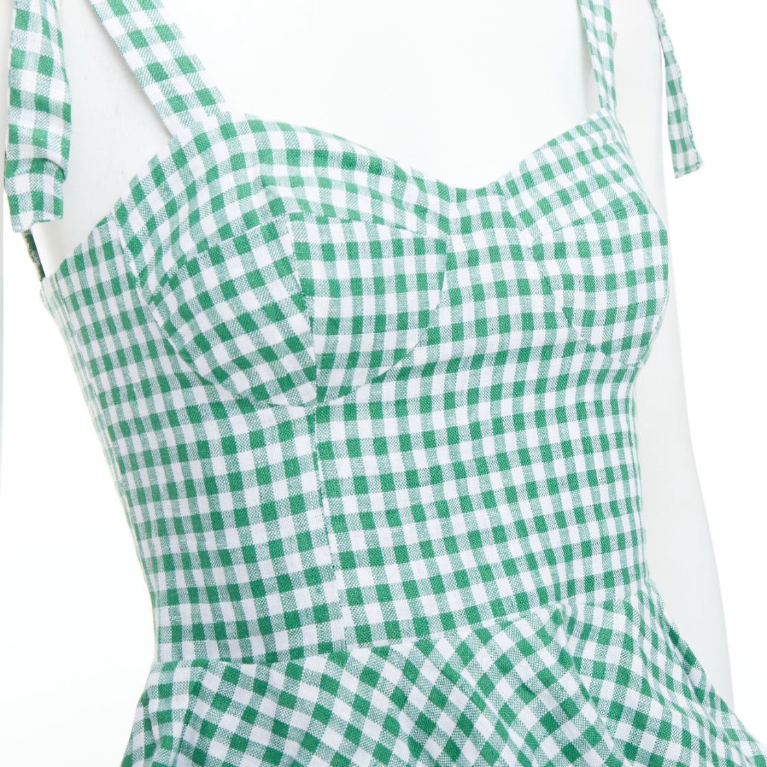 Reformation REFORMATION SEt of 2 green checkered linen top rose print tank US0 XS Size S / US 4 / IT 40 - 5 Thumbnail