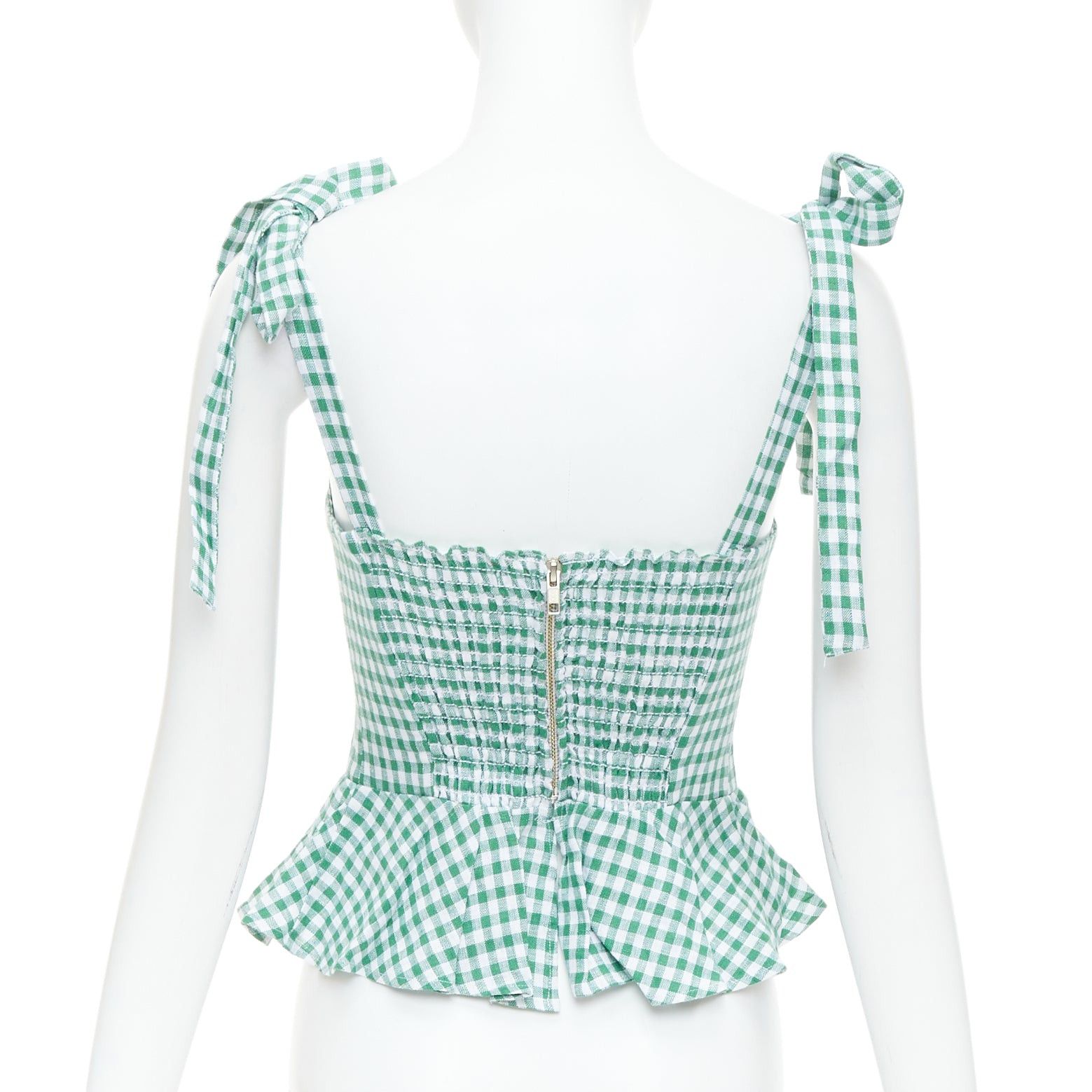 Reformation REFORMATION SEt of 2 green checkered linen top rose print tank US0 XS Size S / US 4 / IT 40 - 3 Thumbnail