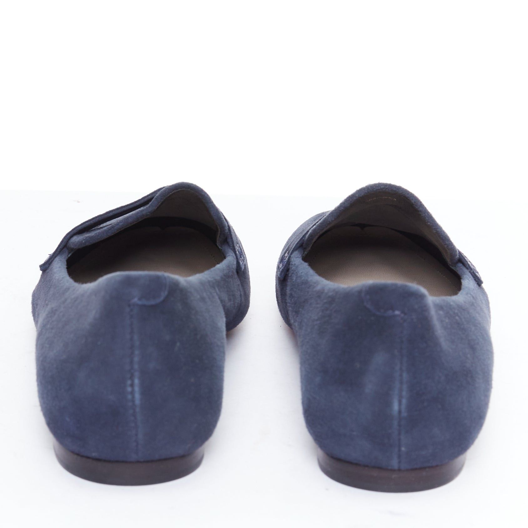 Other PORTE PAIRE navy suede leather classic minimal loafer flats EU36 Size US 6 / IT 36 - 5 Thumbnail