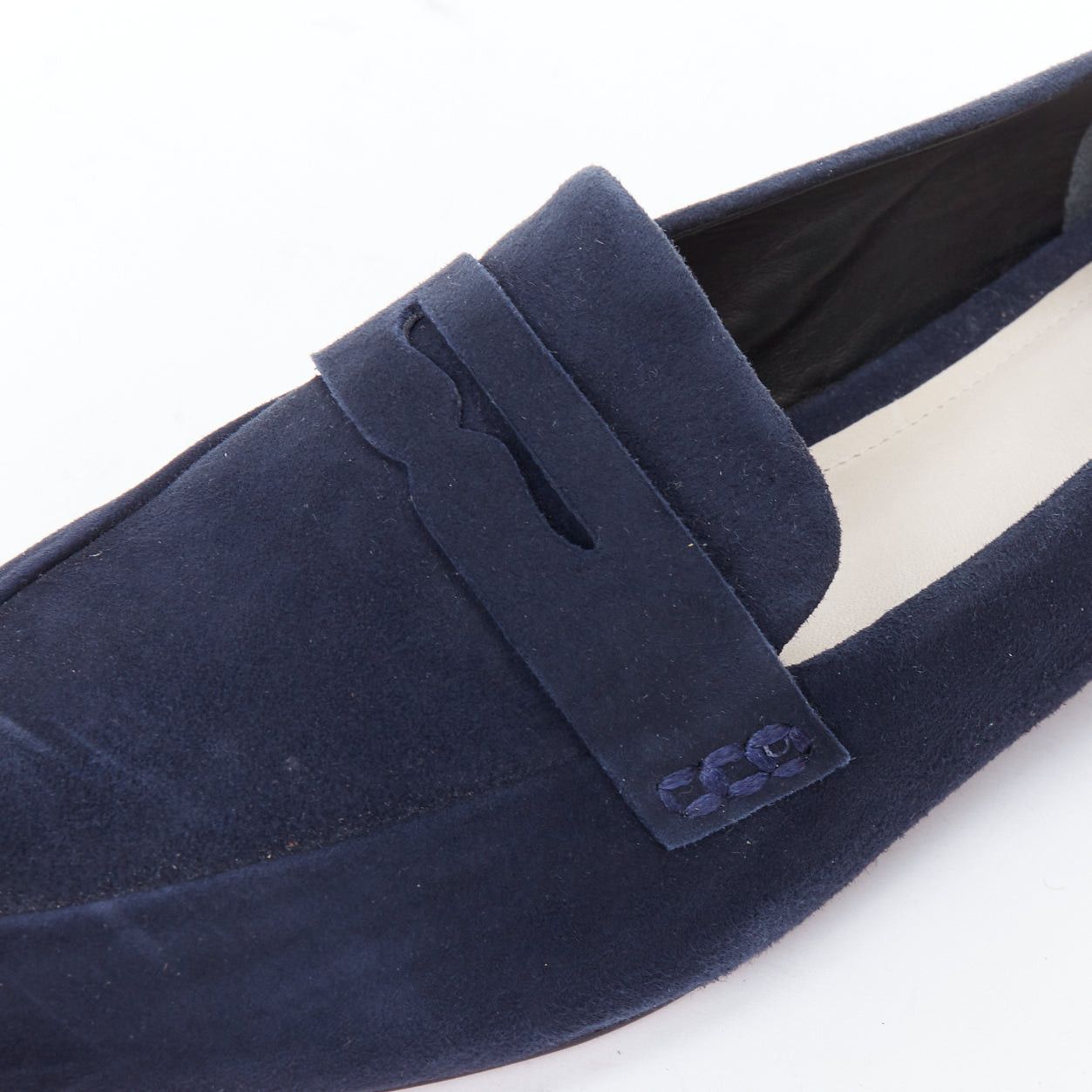 Other PORTE PAIRE navy suede leather classic minimal loafer flats EU36 Size US 6 / IT 36 - 7 Thumbnail