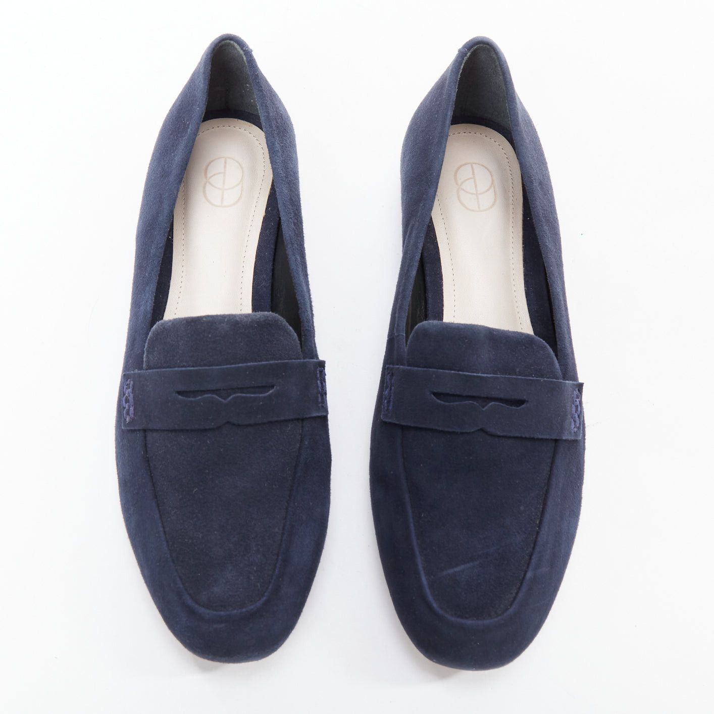 Other PORTE PAIRE navy suede leather classic minimal loafer flats EU36 Size US 6 / IT 36 - 3 Thumbnail