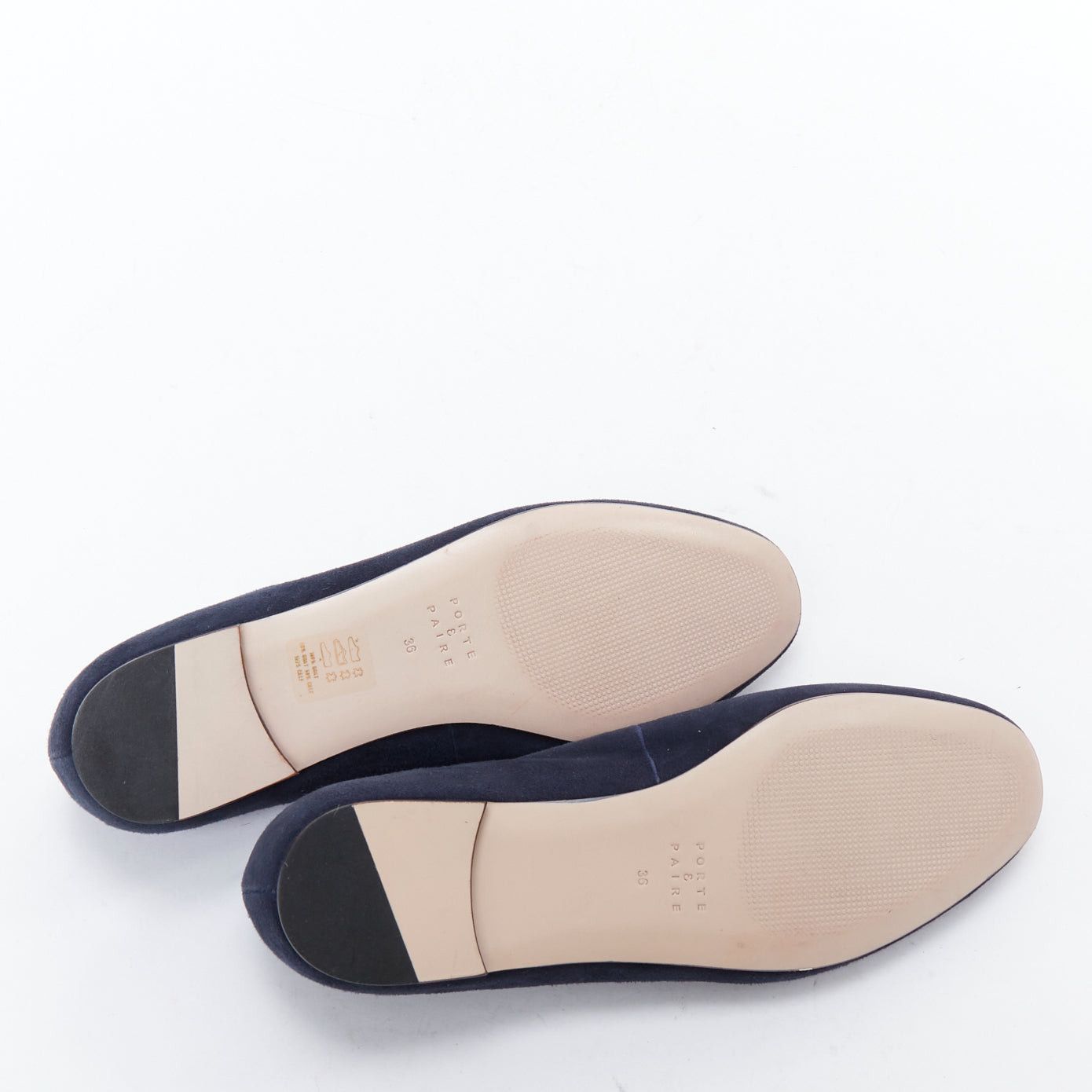 Other PORTE PAIRE navy suede leather classic minimal loafer flats EU36 Size US 6 / IT 36 - 11 Thumbnail