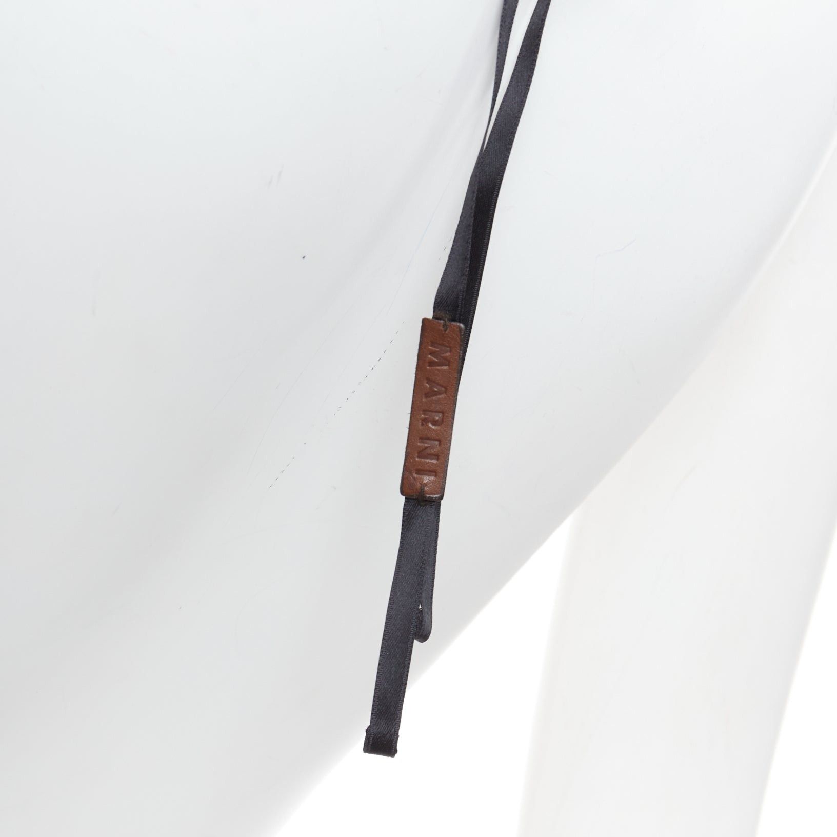 Marni MARNI black khaki acrylic giant balls tie ribbon statement necklace Size ONE SIZE - 7 Thumbnail