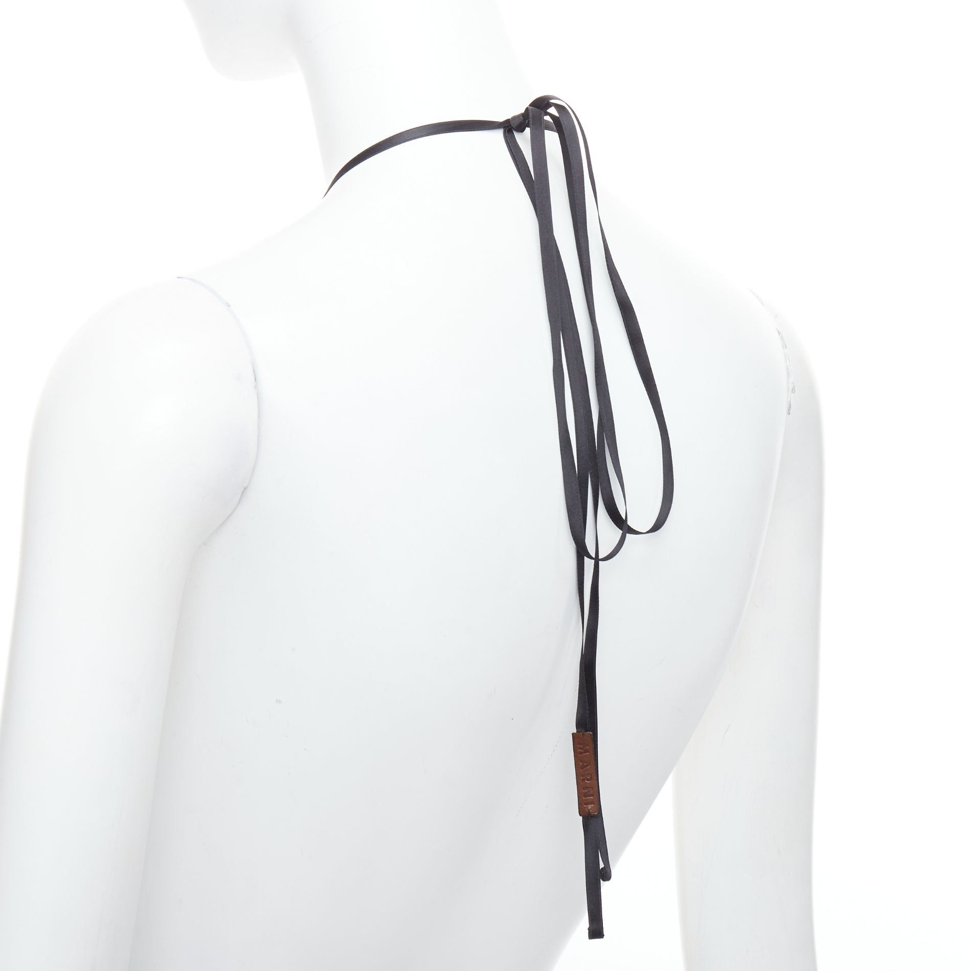 Marni MARNI black khaki acrylic giant balls tie ribbon statement necklace Size ONE SIZE - 6 Thumbnail
