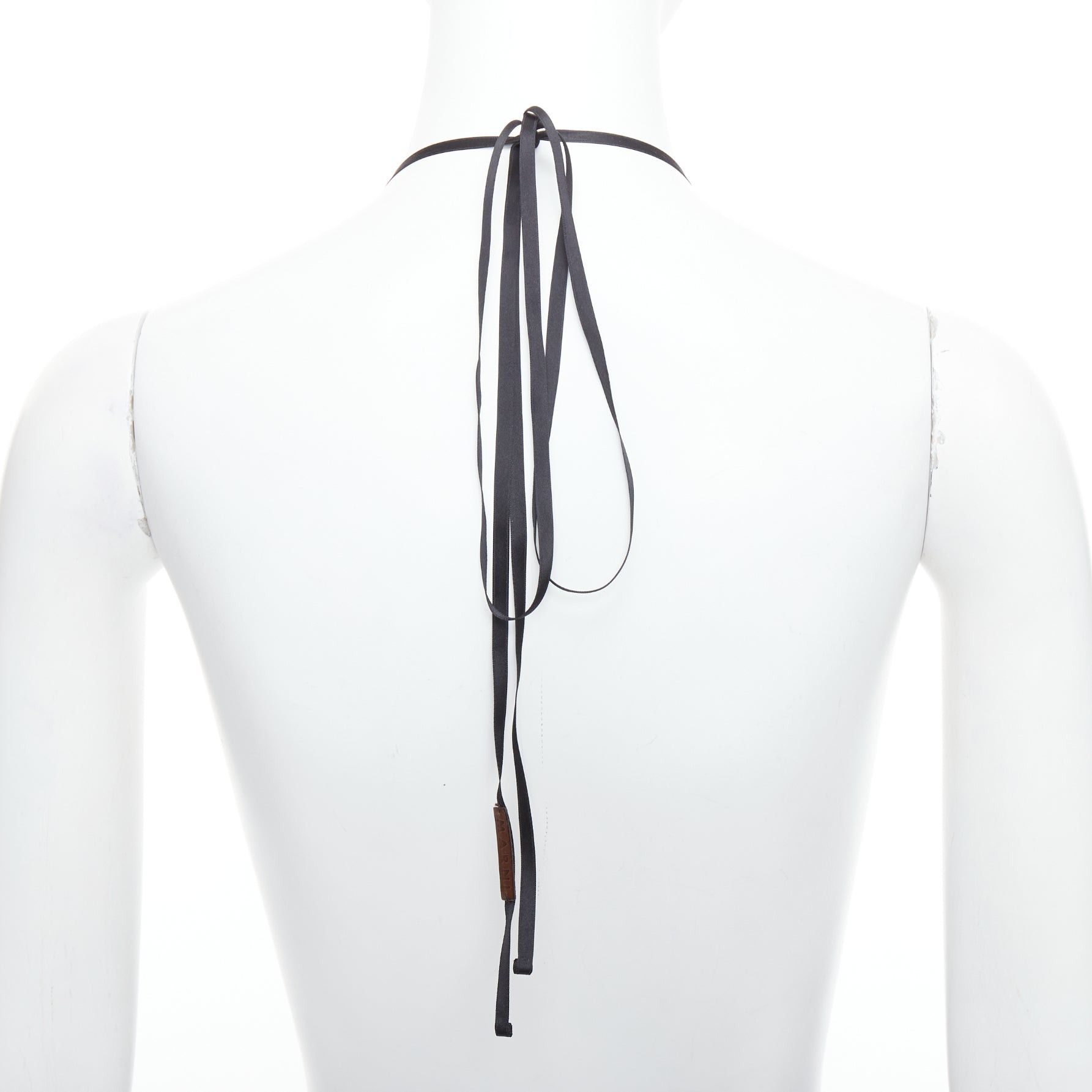 Marni MARNI black khaki acrylic giant balls tie ribbon statement necklace Size ONE SIZE - 5 Thumbnail