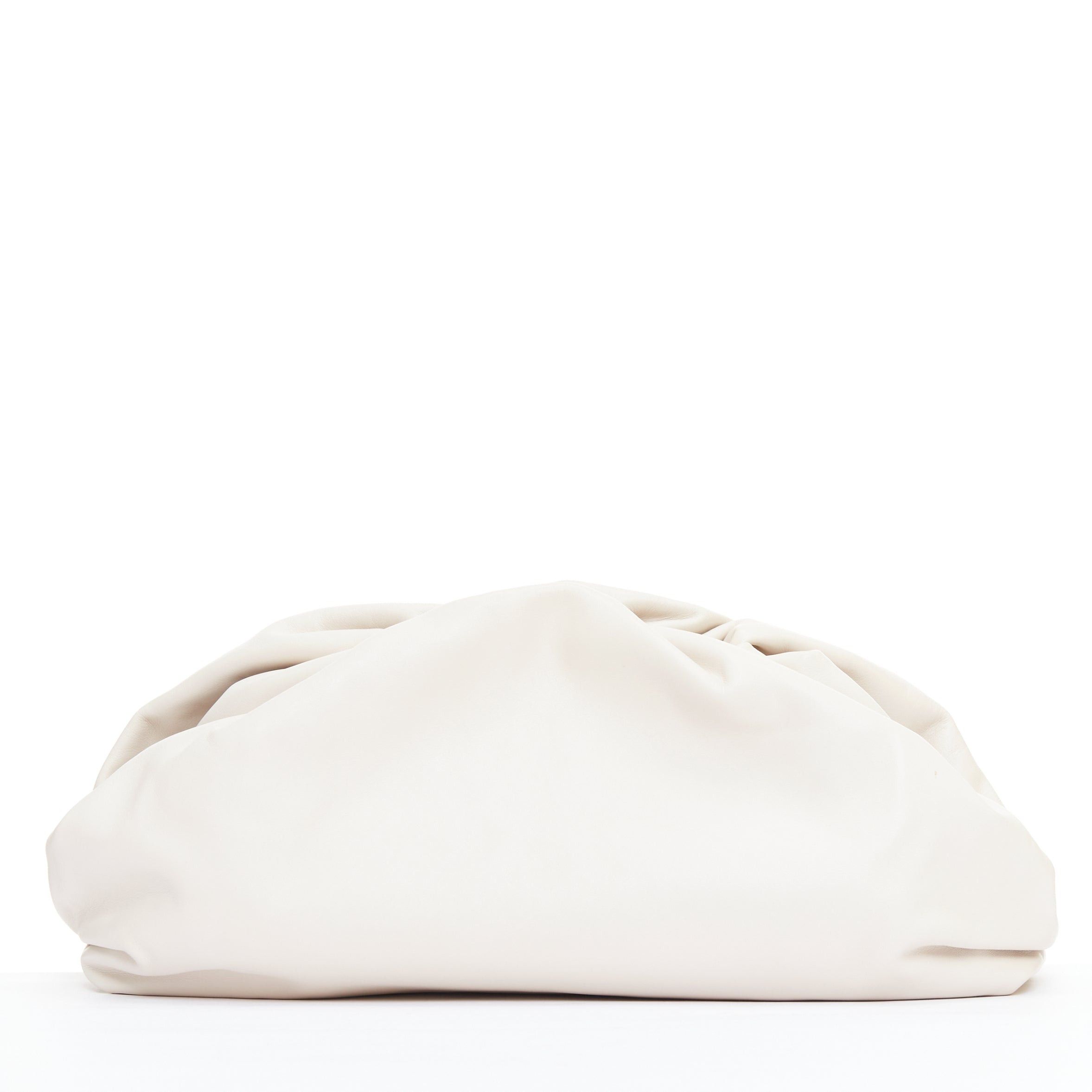 Bottega Veneta BOTTEGA VENETA Pouch off white cream soft leather oversized clutch bag Size ONE SIZE - 5 Thumbnail