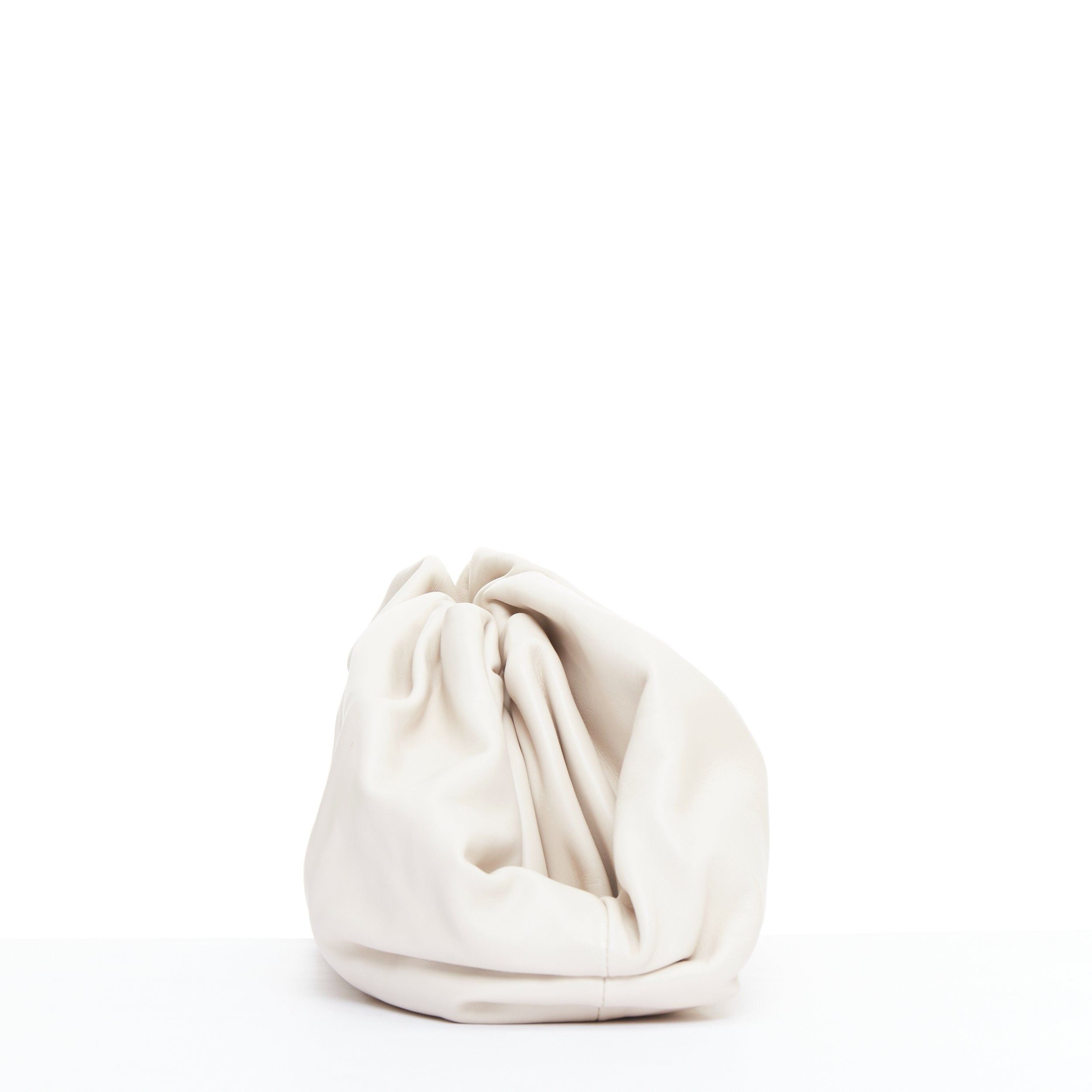 Bottega Veneta BOTTEGA VENETA Pouch off white cream soft leather oversized clutch bag Size ONE SIZE - 4 Thumbnail