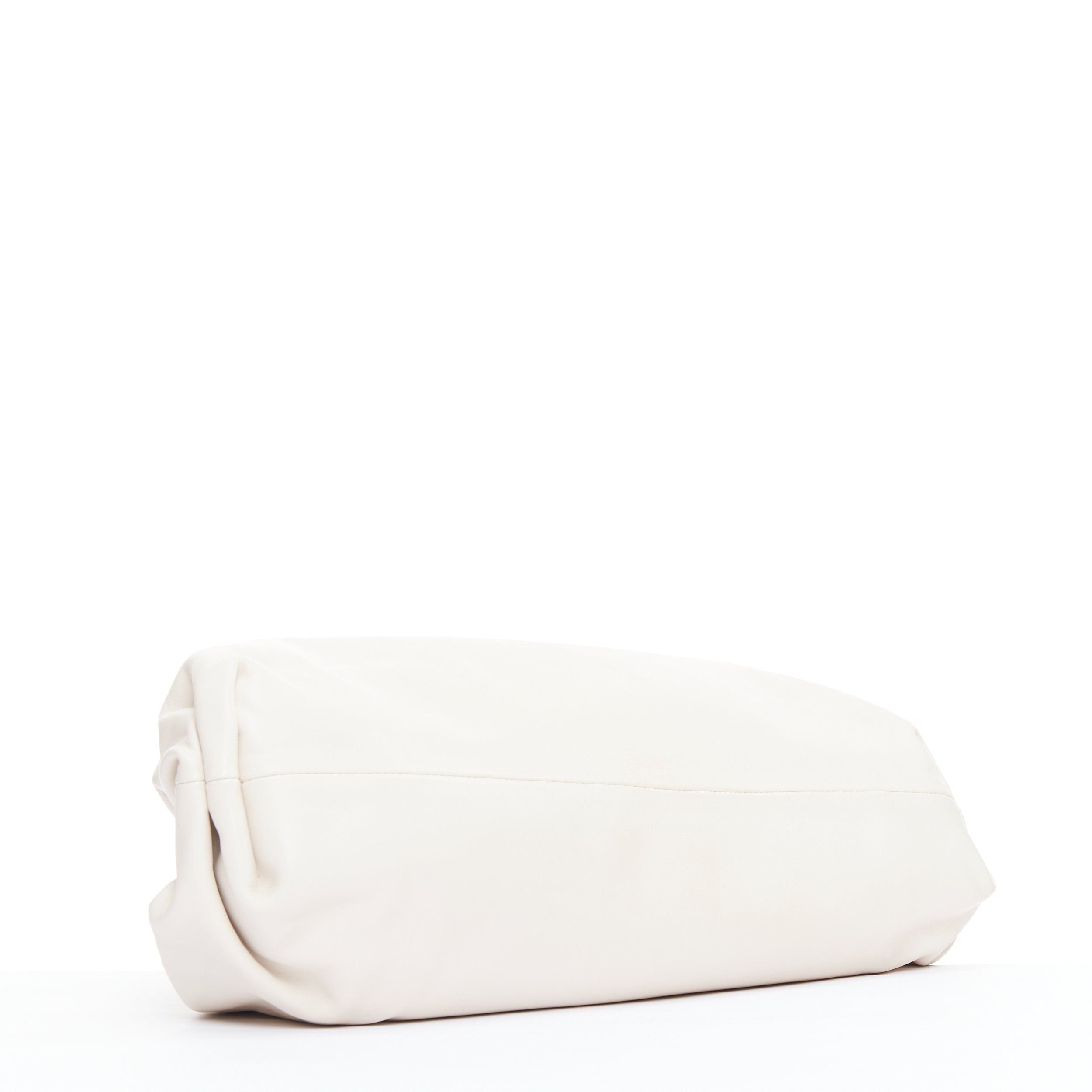 Bottega Veneta BOTTEGA VENETA Pouch off white cream soft leather oversized clutch bag Size ONE SIZE - 6 Thumbnail