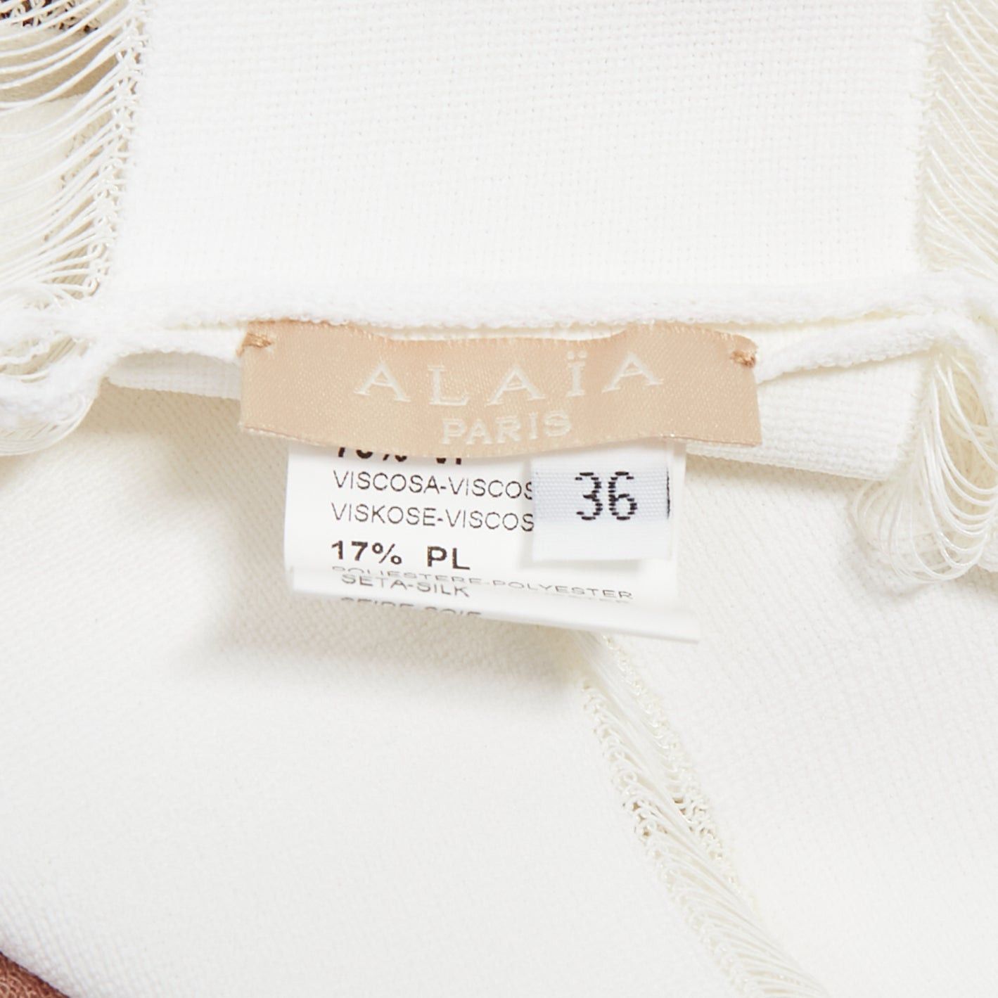 Alaia ALAIA ivory viscose blend square neck sheer lattice knit fit flare dress FR36 S Size S / US 4 / IT 40 - 8 Thumbnail