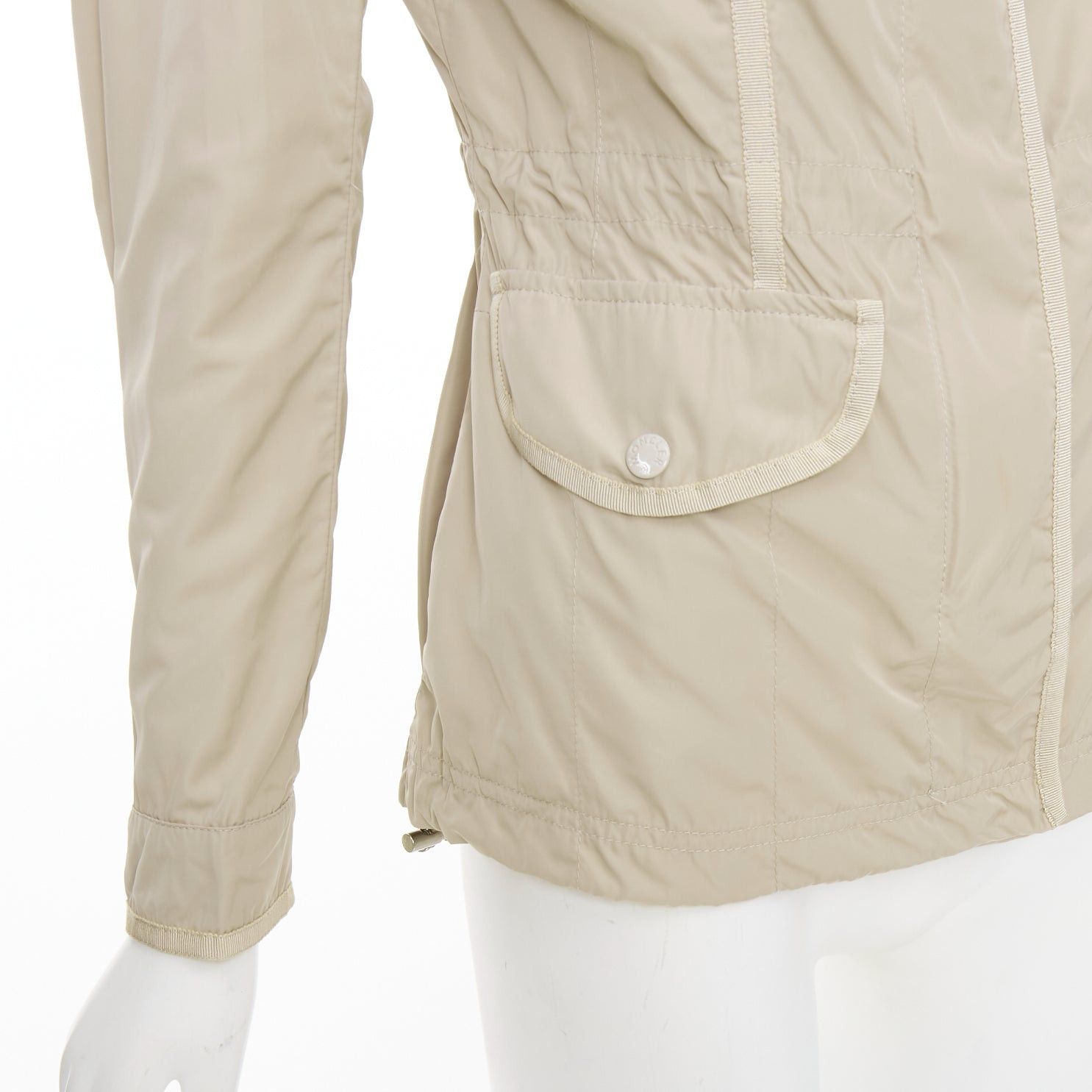 Moncler MONCLER Roxane Giubotto beige nylon military cargo pocket jacket Sz.0 XS Size XS / US 0-2 / IT 36-38 - 8 Thumbnail