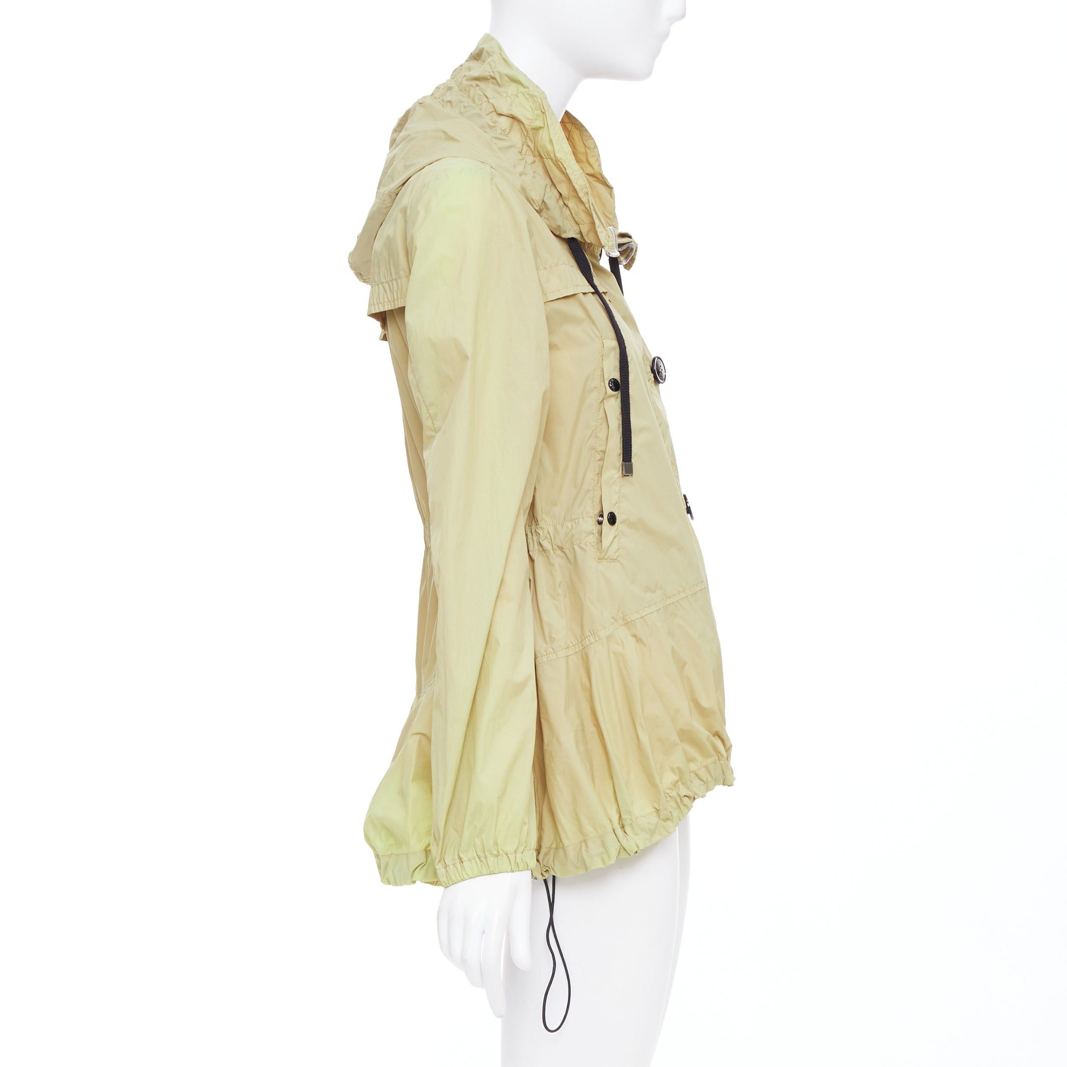 Moncler MONCLER Josette beige nylon cream logo black buttons flare windbreaker Sz.1 S Size S / US 4 / IT 40 - 4 Thumbnail