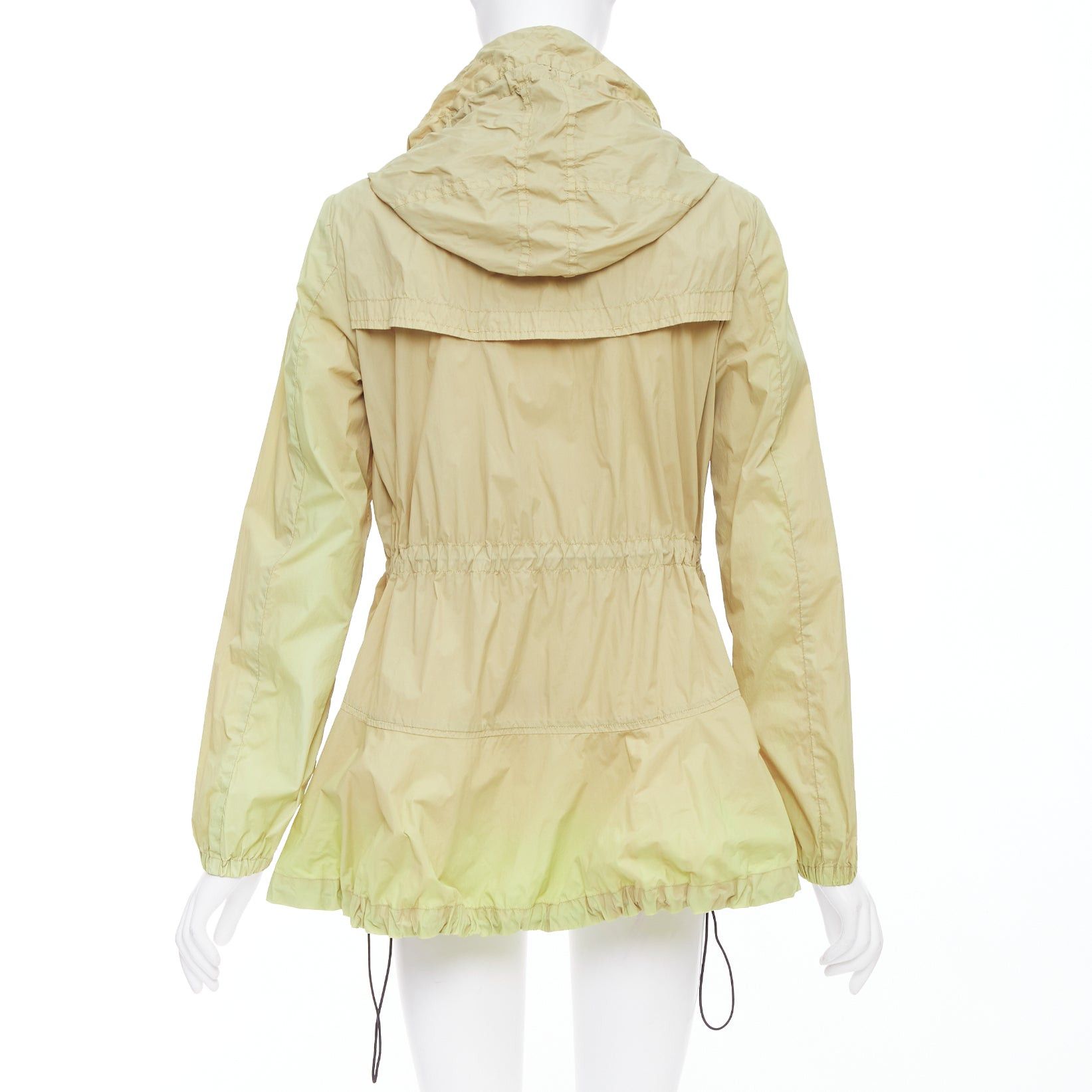 Moncler MONCLER Josette beige nylon cream logo black buttons flare windbreaker Sz.1 S Size S / US 4 / IT 40 - 5 Thumbnail