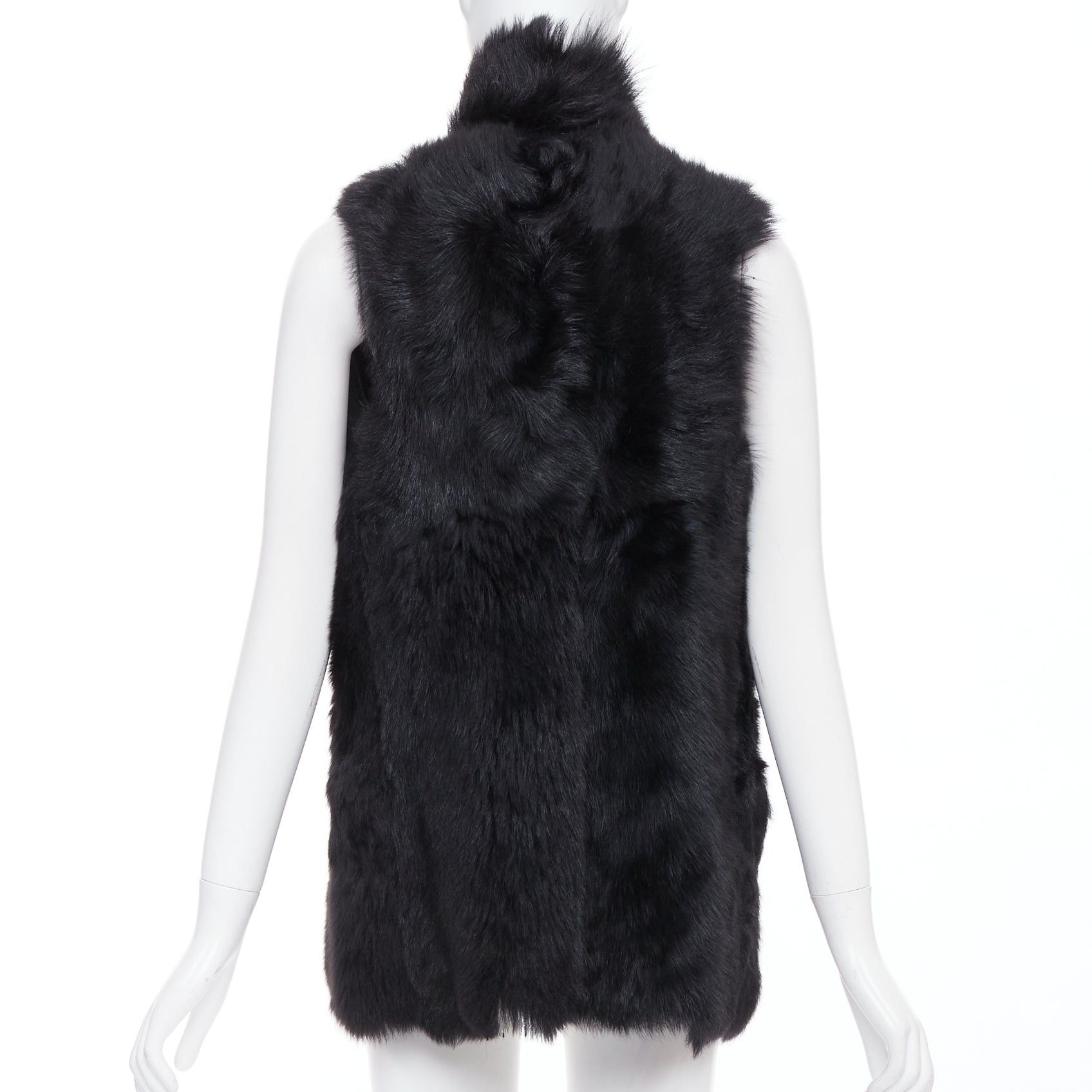 Whistles WHISTLES black 100% lamb leather fur high vest jacket XS Size S / US 4 / IT 40 - 5 Thumbnail