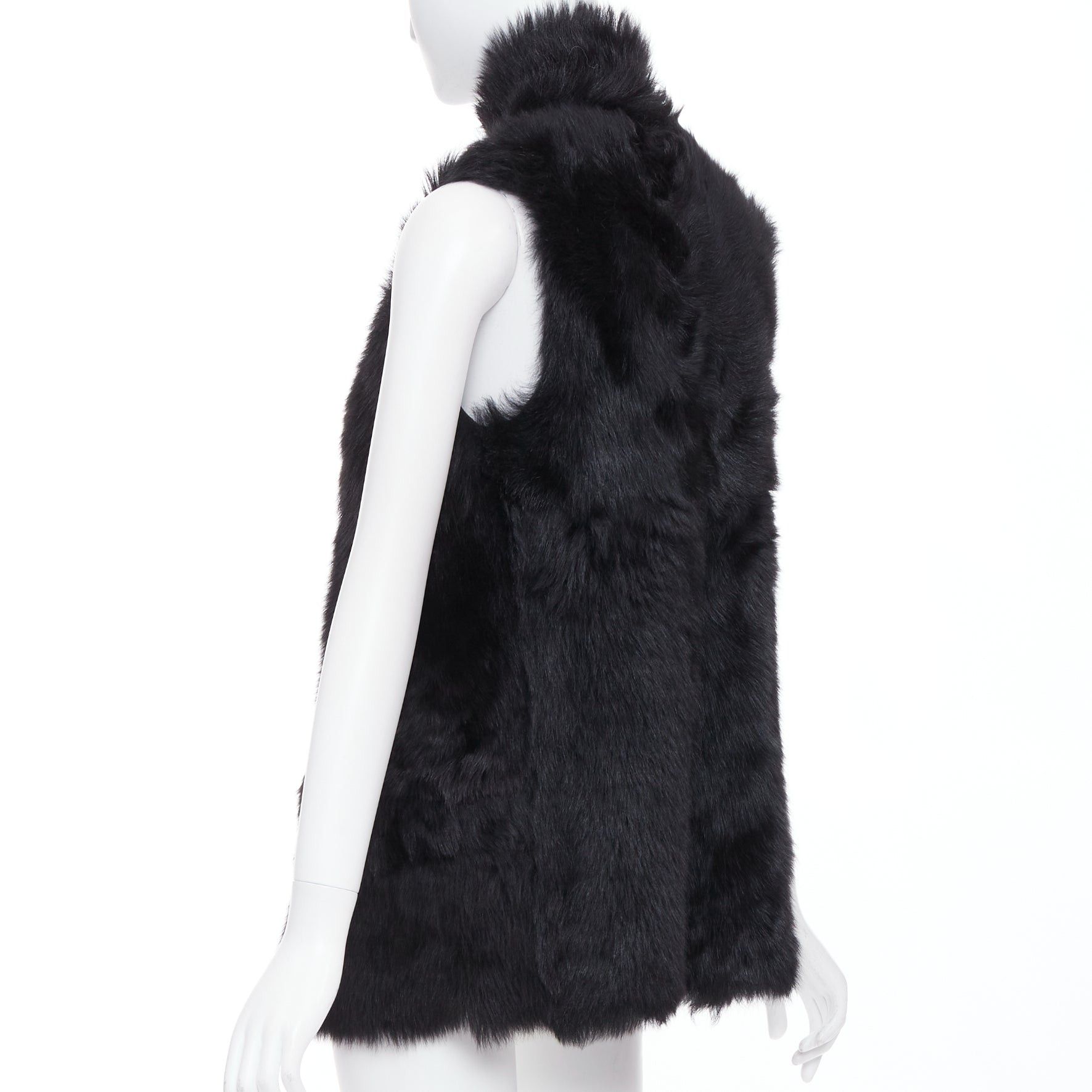Whistles WHISTLES black 100% lamb leather fur high vest jacket XS Size S / US 4 / IT 40 - 6 Thumbnail
