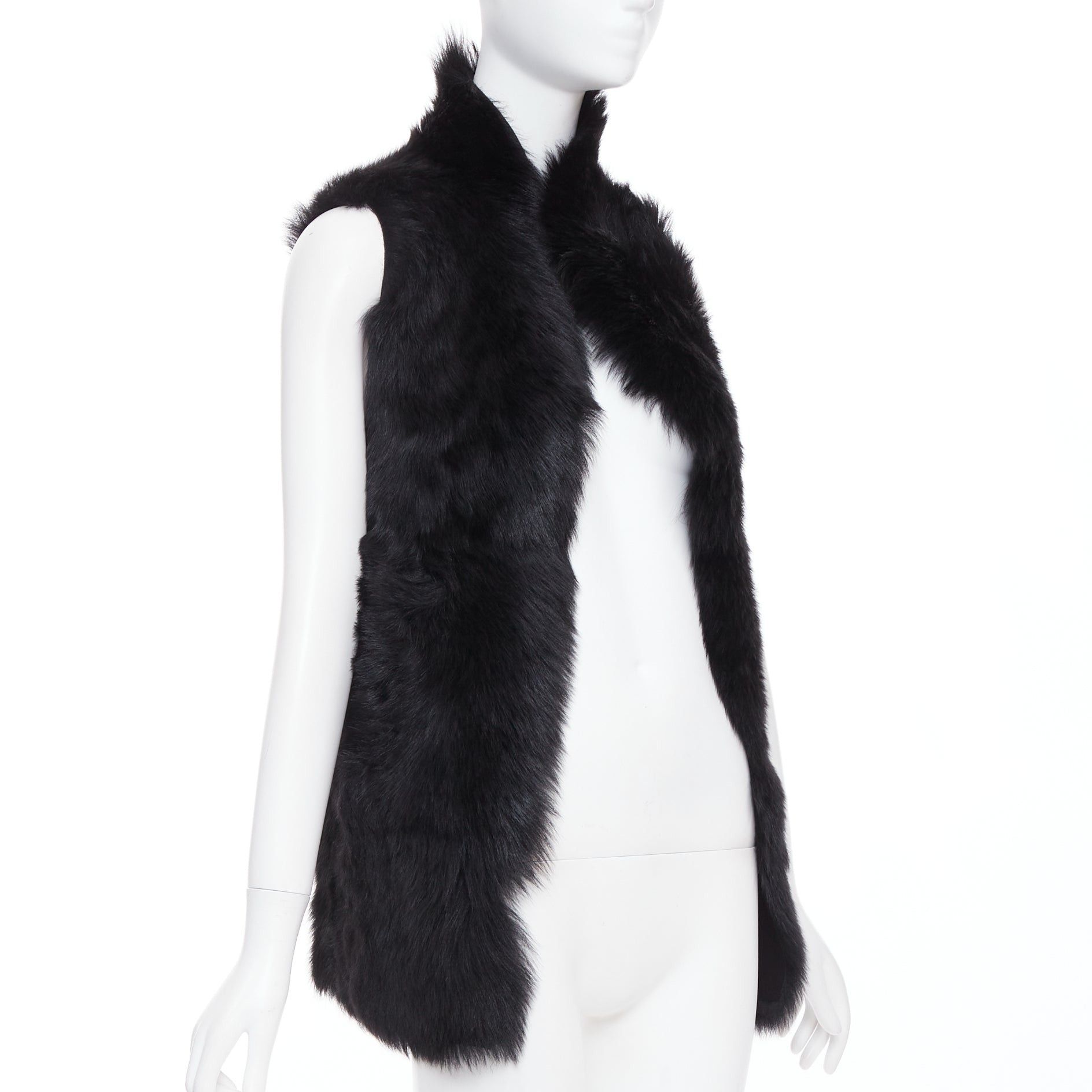 Whistles WHISTLES black 100% lamb leather fur high vest jacket XS Size S / US 4 / IT 40 - 3 Thumbnail