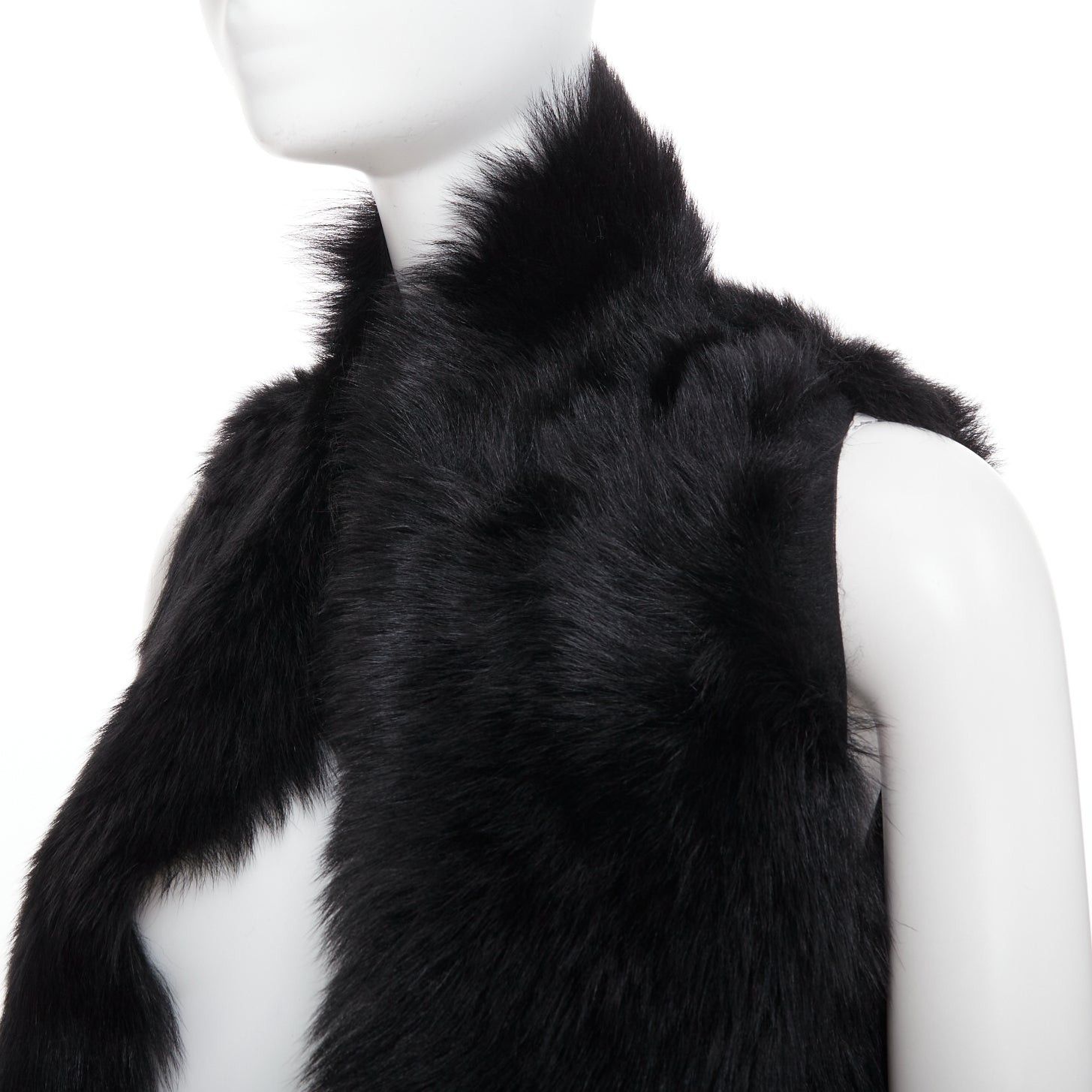 Whistles WHISTLES black 100% lamb leather fur high vest jacket XS Size S / US 4 / IT 40 - 2 Thumbnail