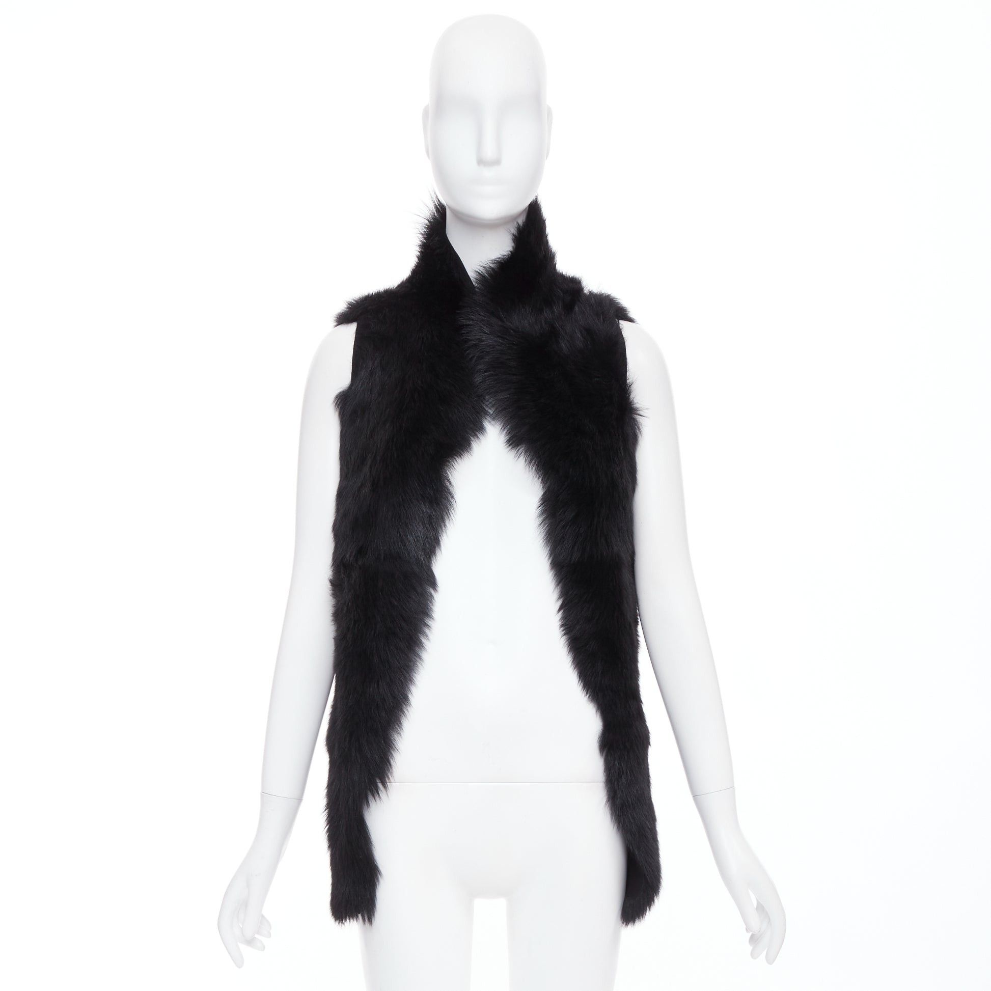 Whistles WHISTLES black 100% lamb leather fur high vest jacket XS Size S / US 4 / IT 40 - 9 Thumbnail