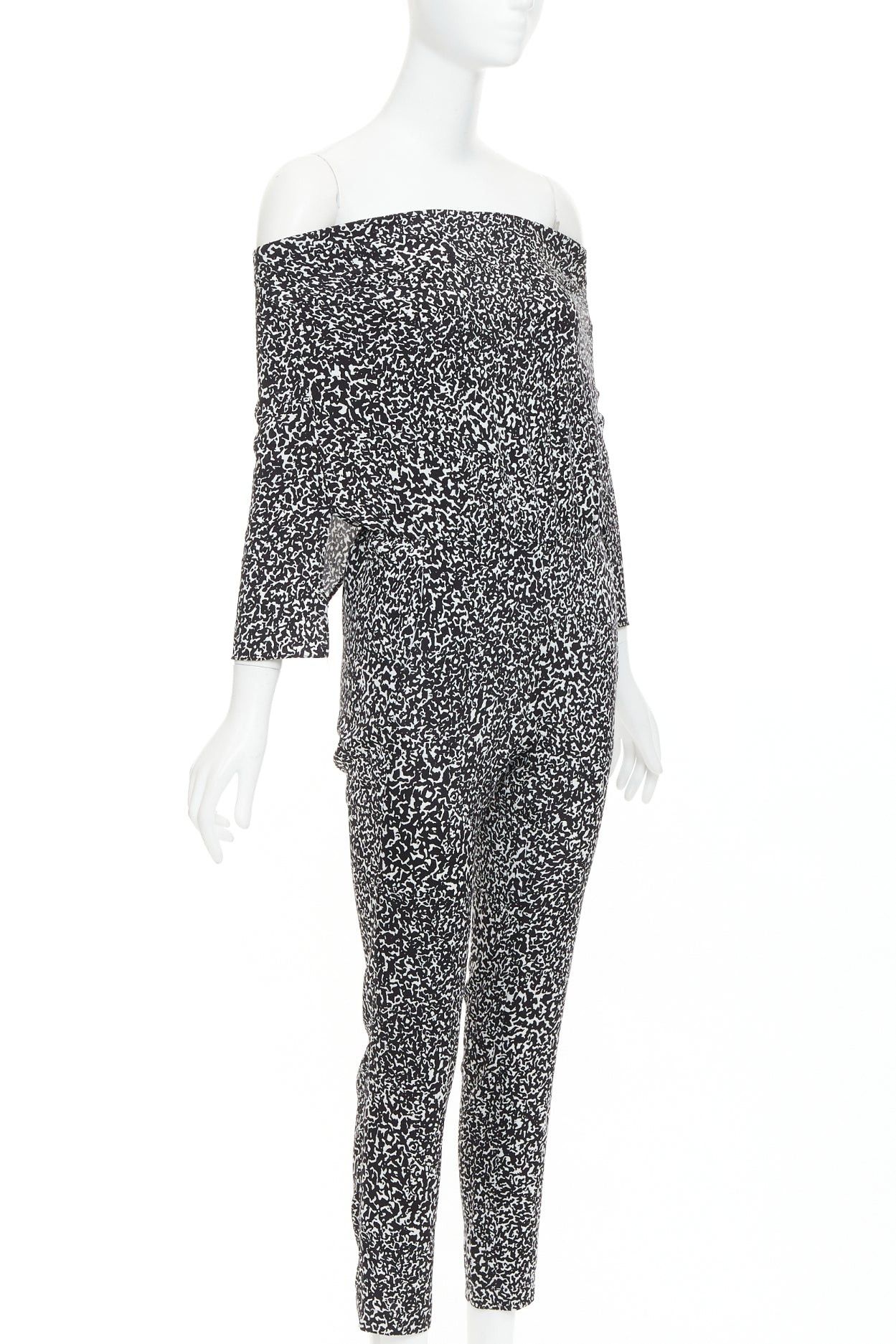 Derek Lam 10 Crosby DEREK LAM 10 CROSBY black white silk blend geometric printed strapless jumpsuit US0 XS Size 26" / US 2 / IT 38 - 3 Thumbnail