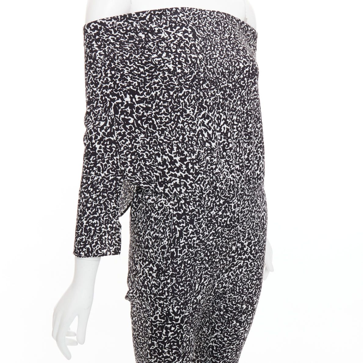 Derek Lam 10 Crosby DEREK LAM 10 CROSBY black white silk blend geometric printed strapless jumpsuit US0 XS Size 26" / US 2 / IT 38 - 7 Thumbnail