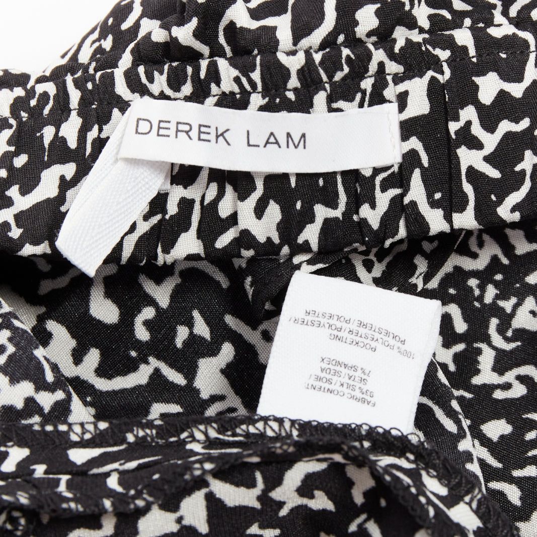 Derek Lam 10 Crosby DEREK LAM 10 CROSBY black white silk blend geometric printed strapless jumpsuit US0 XS Size 26" / US 2 / IT 38 - 8 Thumbnail