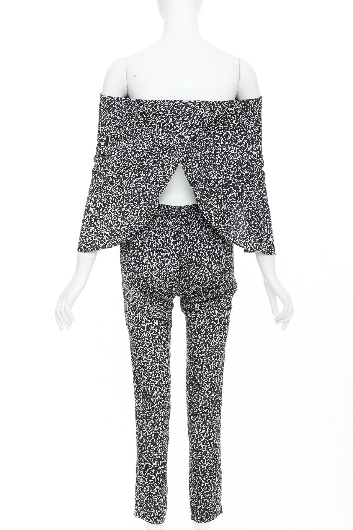 Derek Lam 10 Crosby DEREK LAM 10 CROSBY black white silk blend geometric printed strapless jumpsuit US0 XS Size 26" / US 2 / IT 38 - 5 Thumbnail