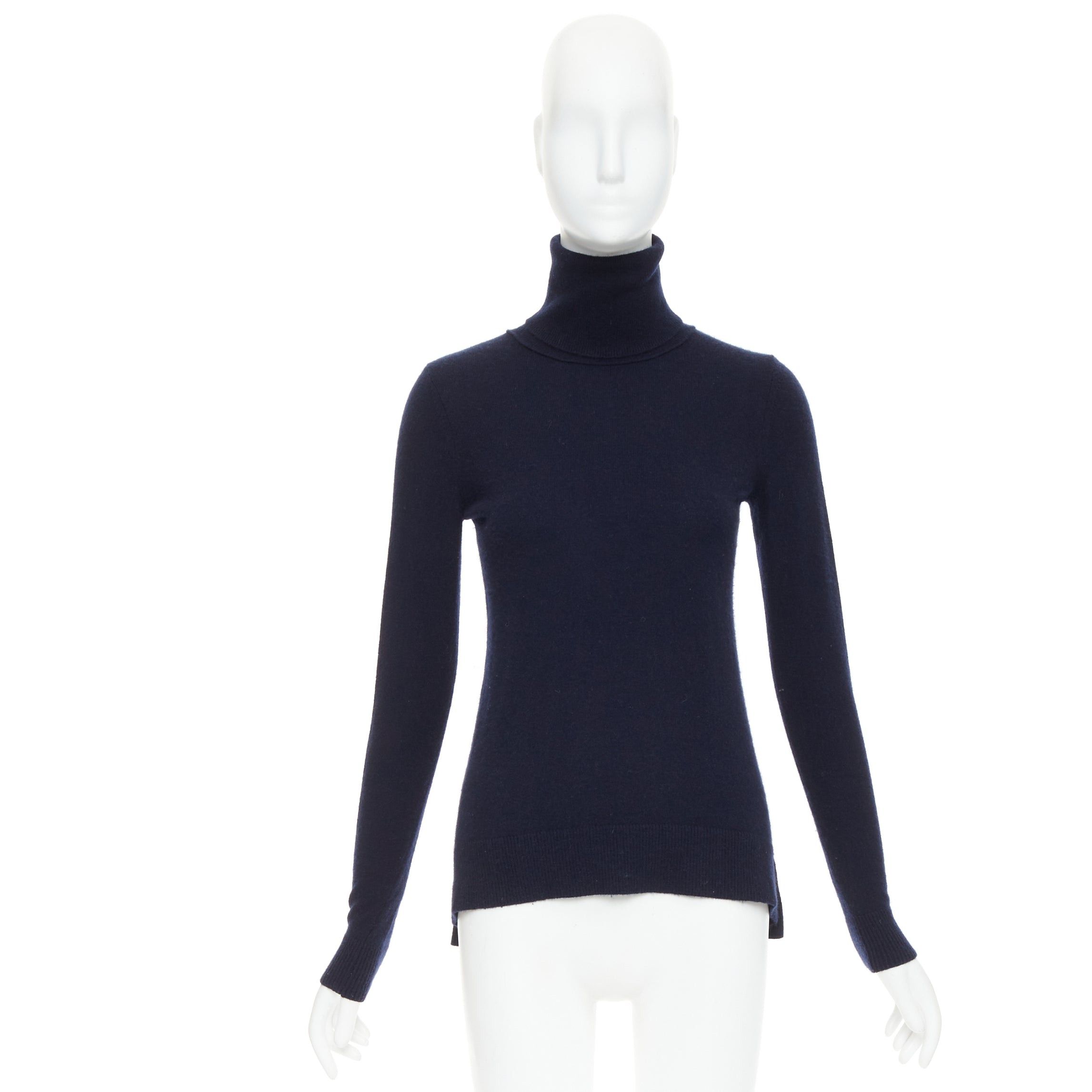 Vince VINCE 100% cashmere navy long sleeve minimal turtleneck sweater XXS Size XS / US 0-2 / IT 36-38 - 9 Thumbnail
