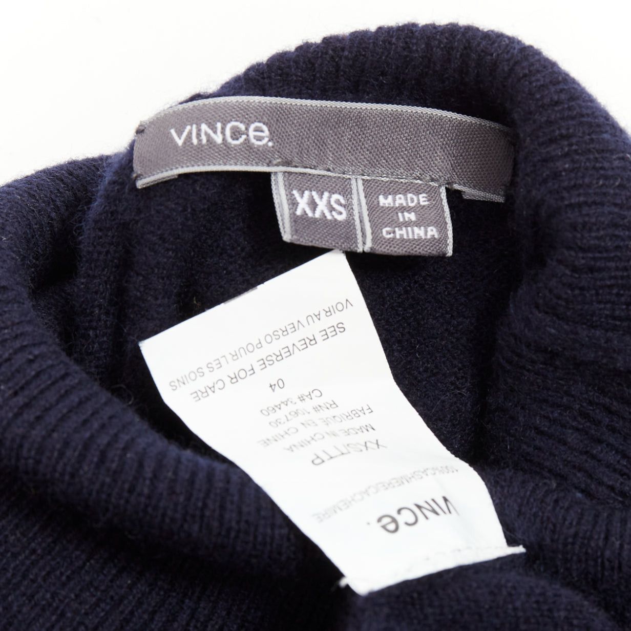 Vince VINCE 100% cashmere navy long sleeve minimal turtleneck sweater XXS Size XS / US 0-2 / IT 36-38 - 8 Thumbnail