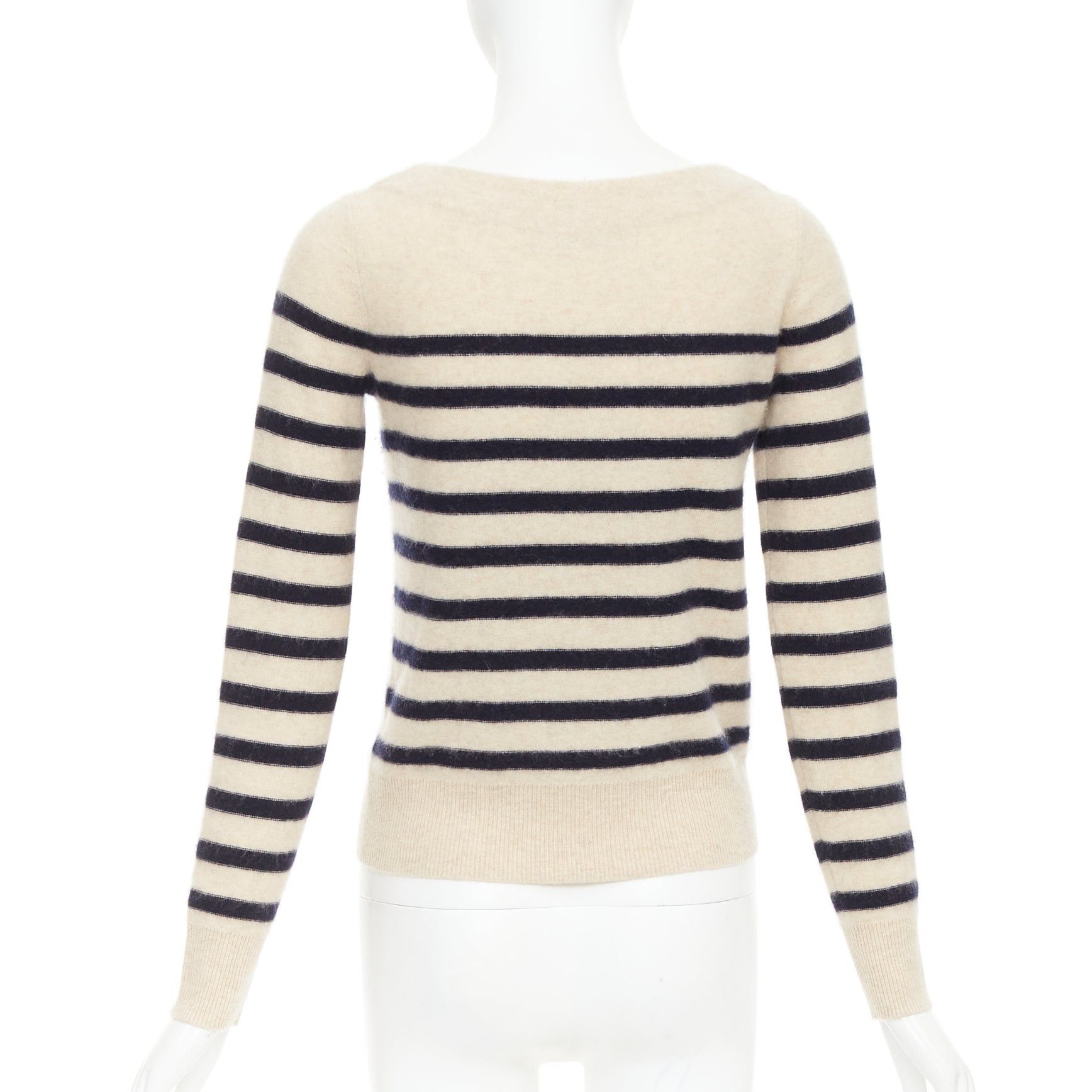 Vince VINCE 100% cashmere Breton nautical striped long sleeve boat neck sweater XXS Size XS / US 0-2 / IT 36-38 - 5 Thumbnail