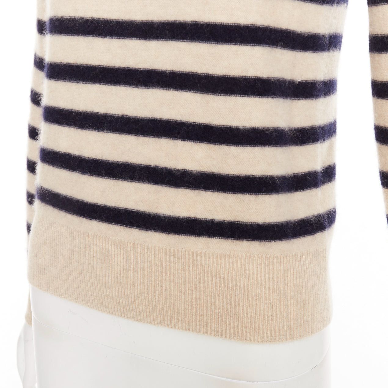 Vince VINCE 100% cashmere Breton nautical striped long sleeve boat neck sweater XXS Size XS / US 0-2 / IT 36-38 - 7 Thumbnail