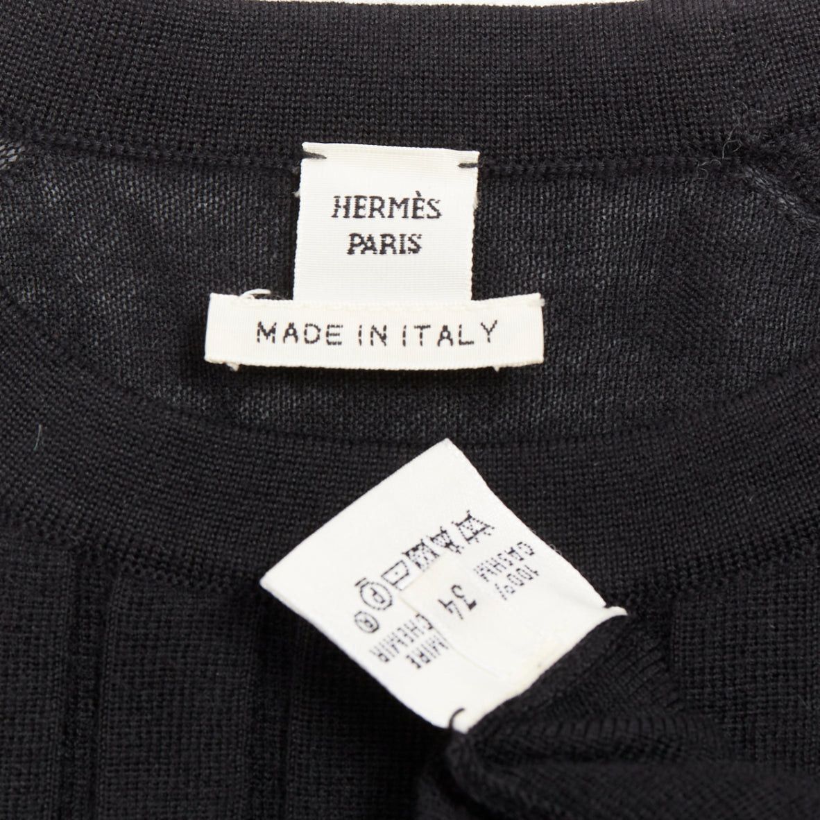 Hermes HERMES 100% cashmere black accordion pleated front raglan sweater FR34 XS Size XS / US 0-2 / IT 36-38 - 8 Thumbnail