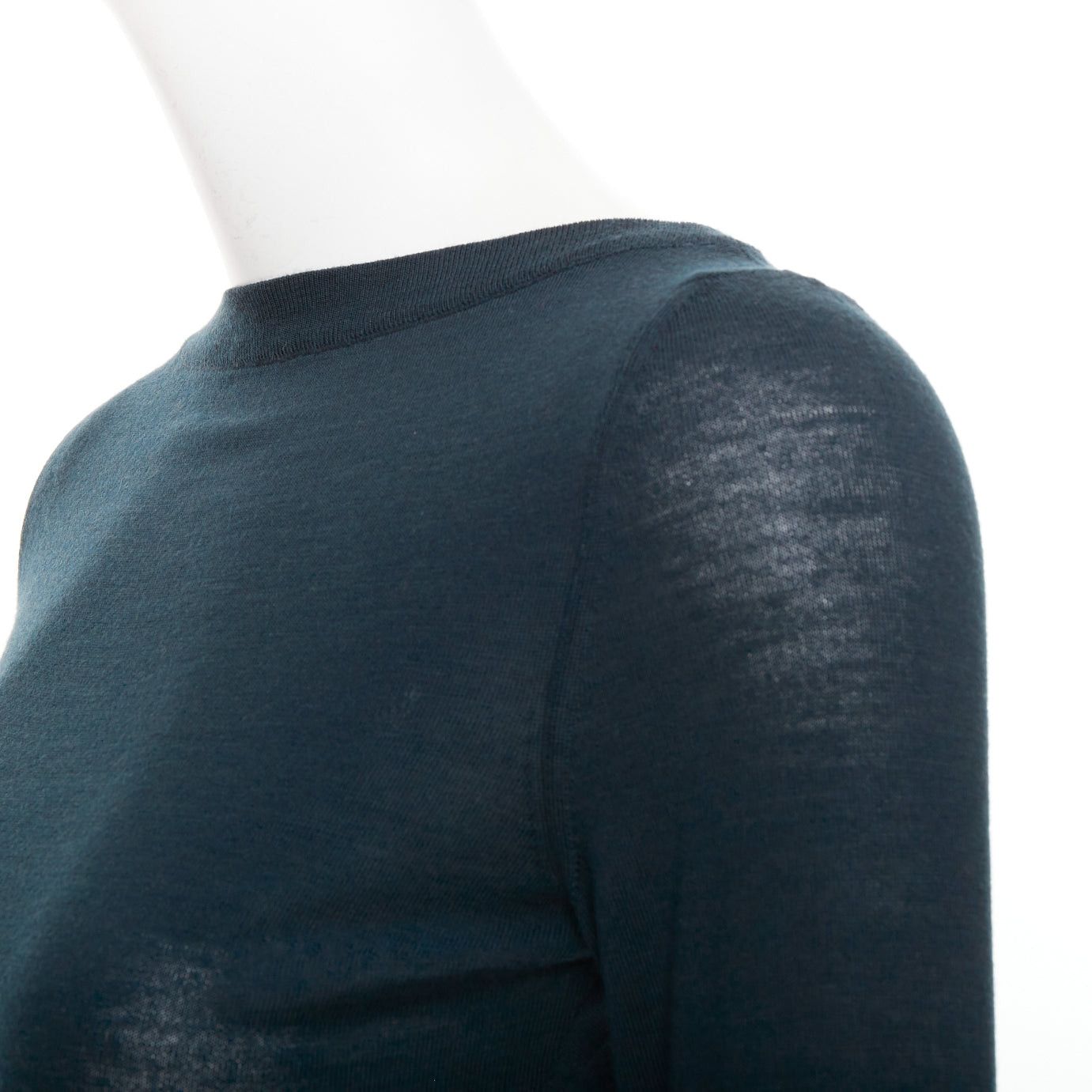 Alaia ALAIA forest green lightweight wool bateau neck pullover sweater FR36 S Size S / US 4 / IT 40 - 2 Thumbnail