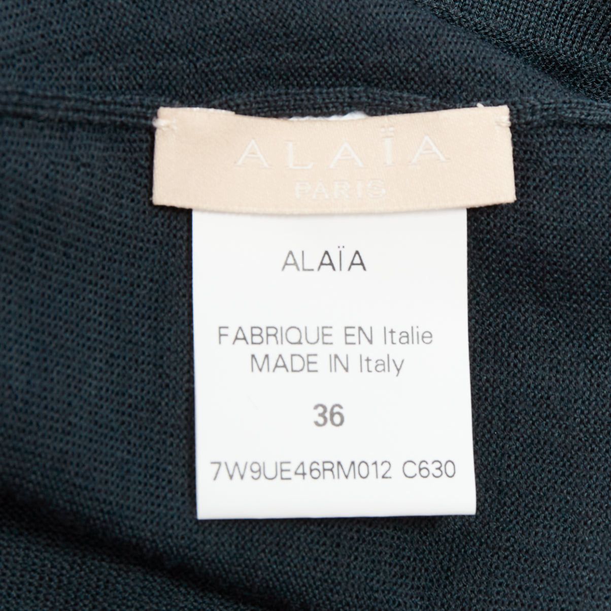 Alaia ALAIA forest green lightweight wool bateau neck pullover sweater FR36 S Size S / US 4 / IT 40 - 8 Thumbnail
