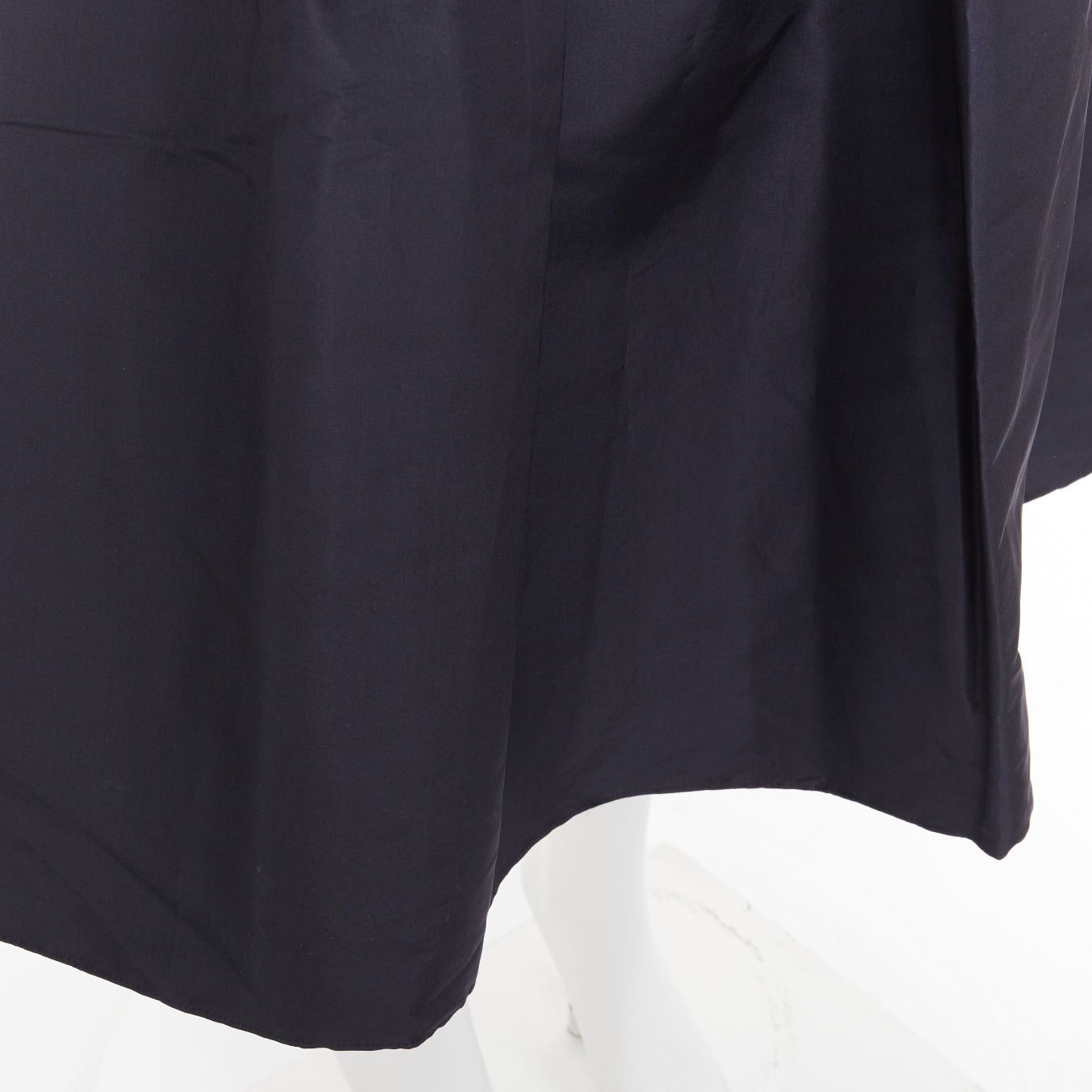 Tibi TIBI navy 100% silk satin crepe box pleated flared tea length midi skirt US0 XS Size 26" / US 2 / IT 38 - 7 Thumbnail
