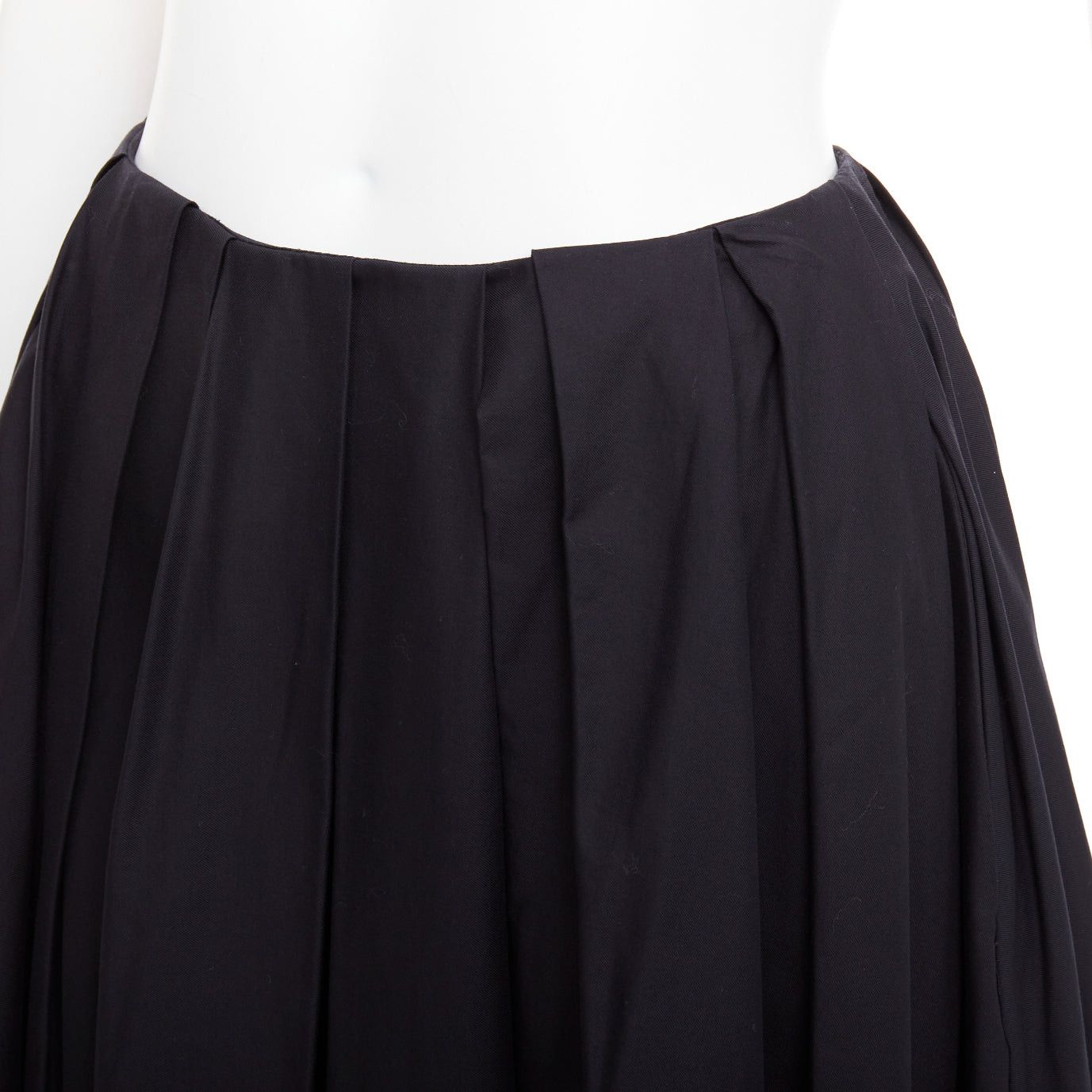 KHAITE KHAITE black 100% cotton invisible waistband pleated full tea length skirt US2 S Size 27" / US 4 / IT 40 - 2 Thumbnail