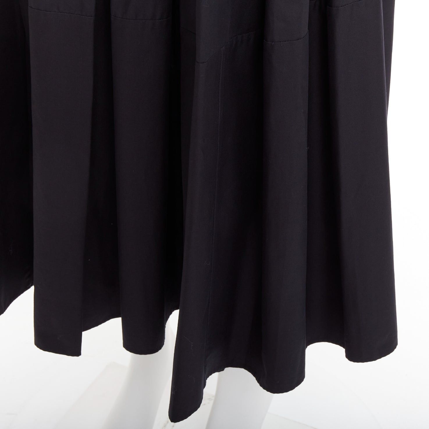 KHAITE KHAITE black 100% cotton invisible waistband pleated full tea length skirt US2 S Size 27" / US 4 / IT 40 - 7 Thumbnail