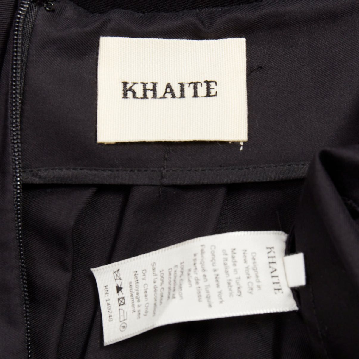 KHAITE KHAITE black 100% cotton invisible waistband pleated full tea length skirt US2 S Size 27" / US 4 / IT 40 - 8 Thumbnail