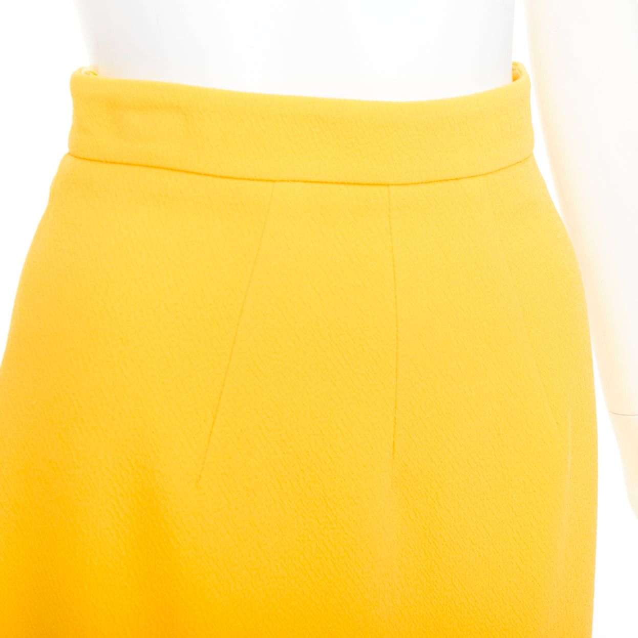Emilia Wickstead EMILIA WICKSTEAD yellow double crepe high waisted darted pencil skirt UK8 S Size 27" / US 4 / IT 40 - 2 Thumbnail